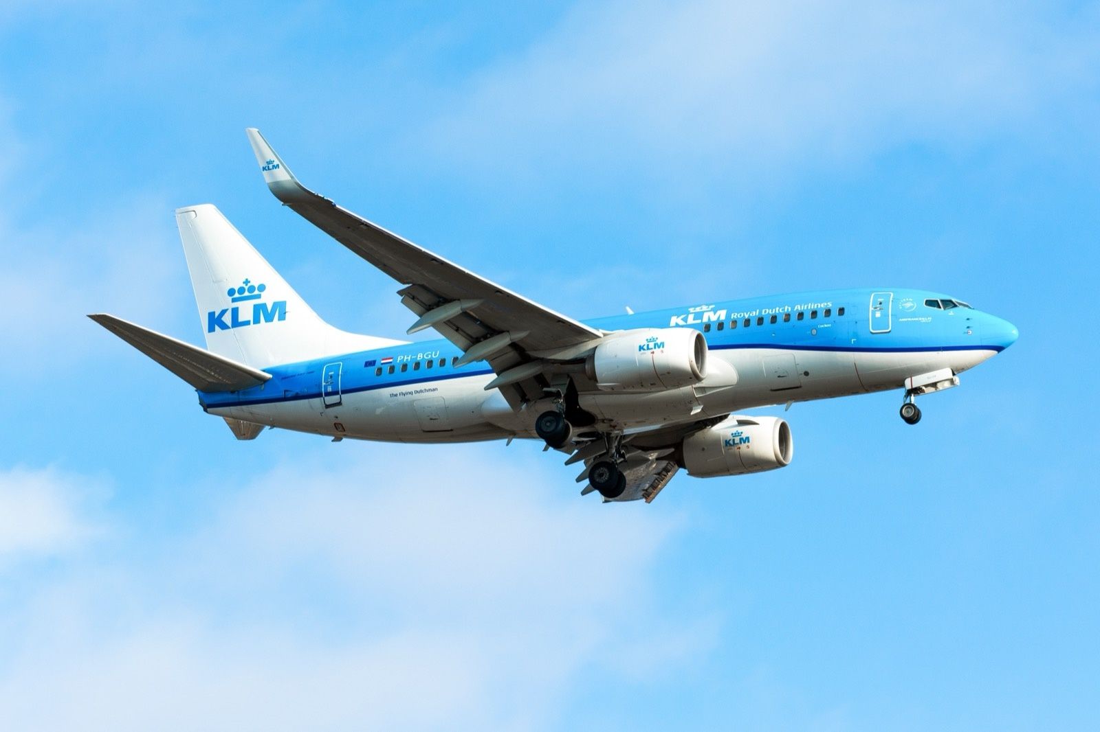 KLM vliegtuig in de lucht