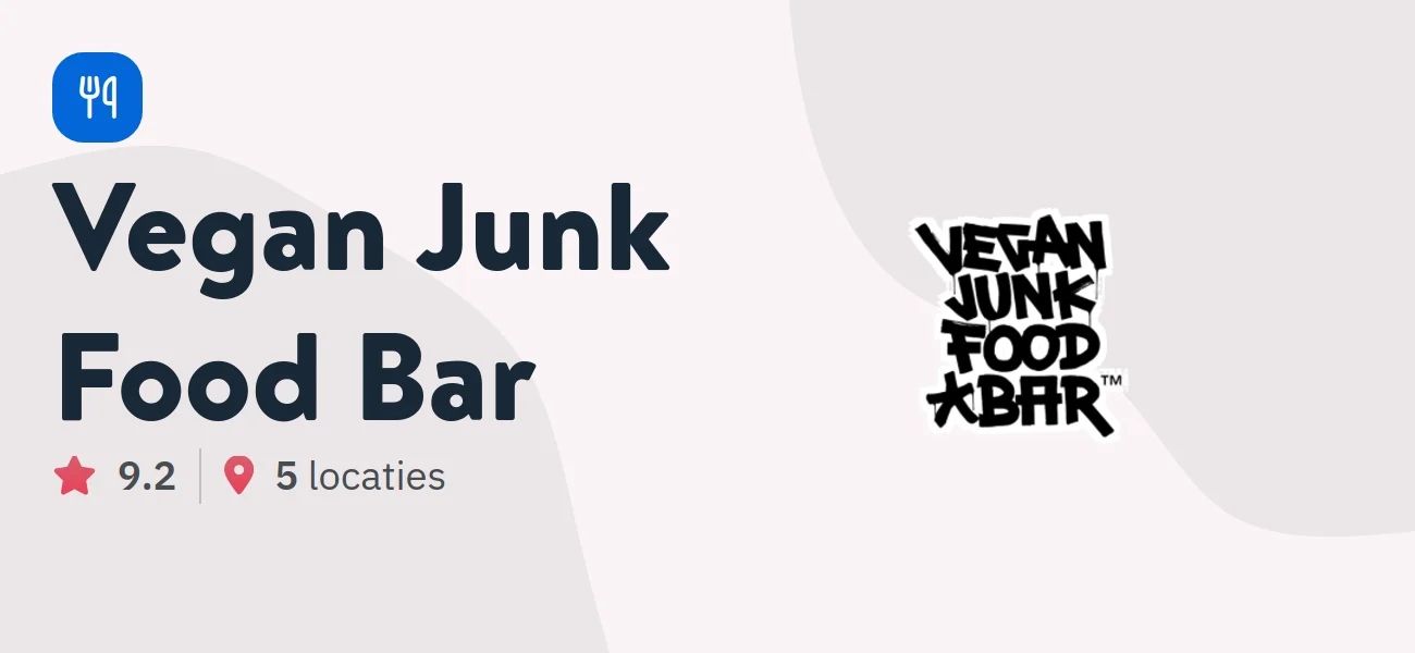 Alle Vegan Junk Food Bar restaurants waar je kunt betalen met een