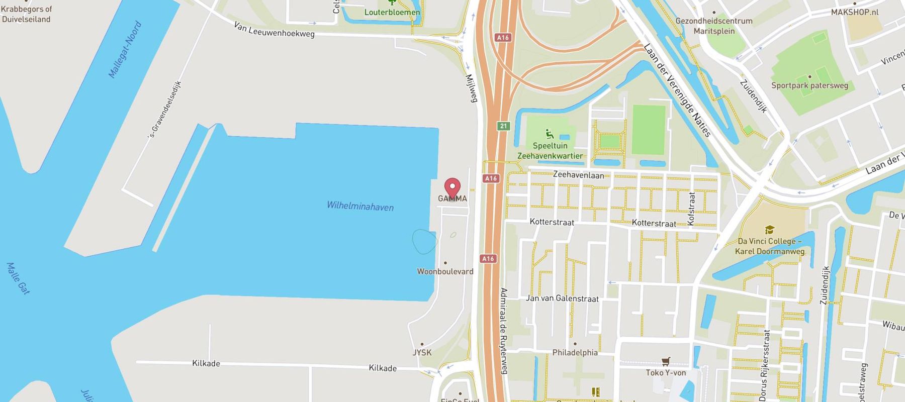 GAMMA bouwmarkt Dordrecht map