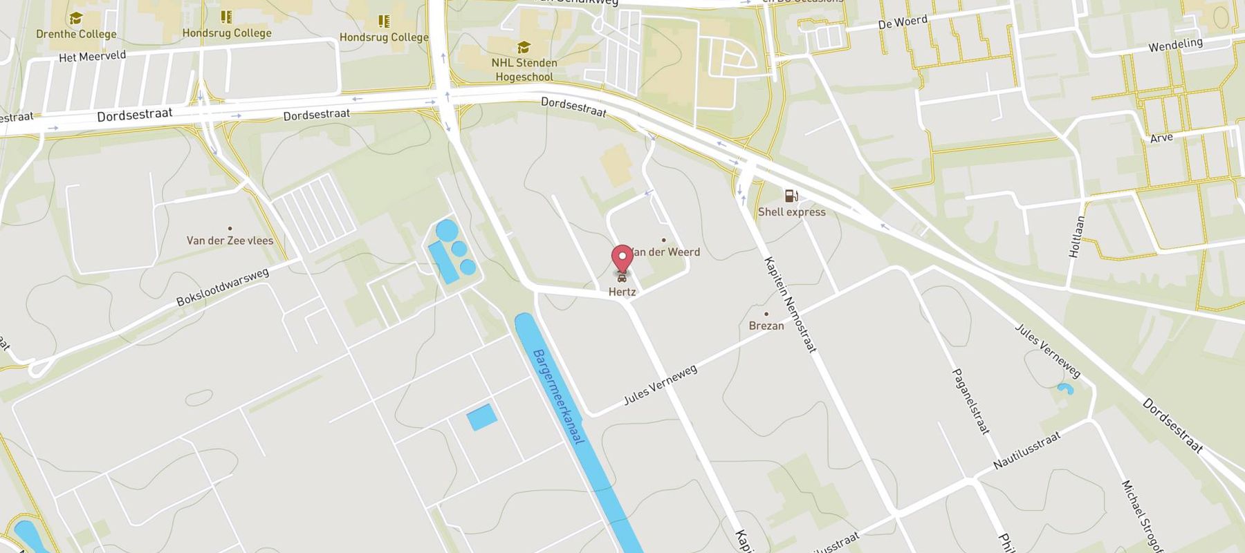 Hertz Autoverhuur - Emmen - Atlantis 29 map