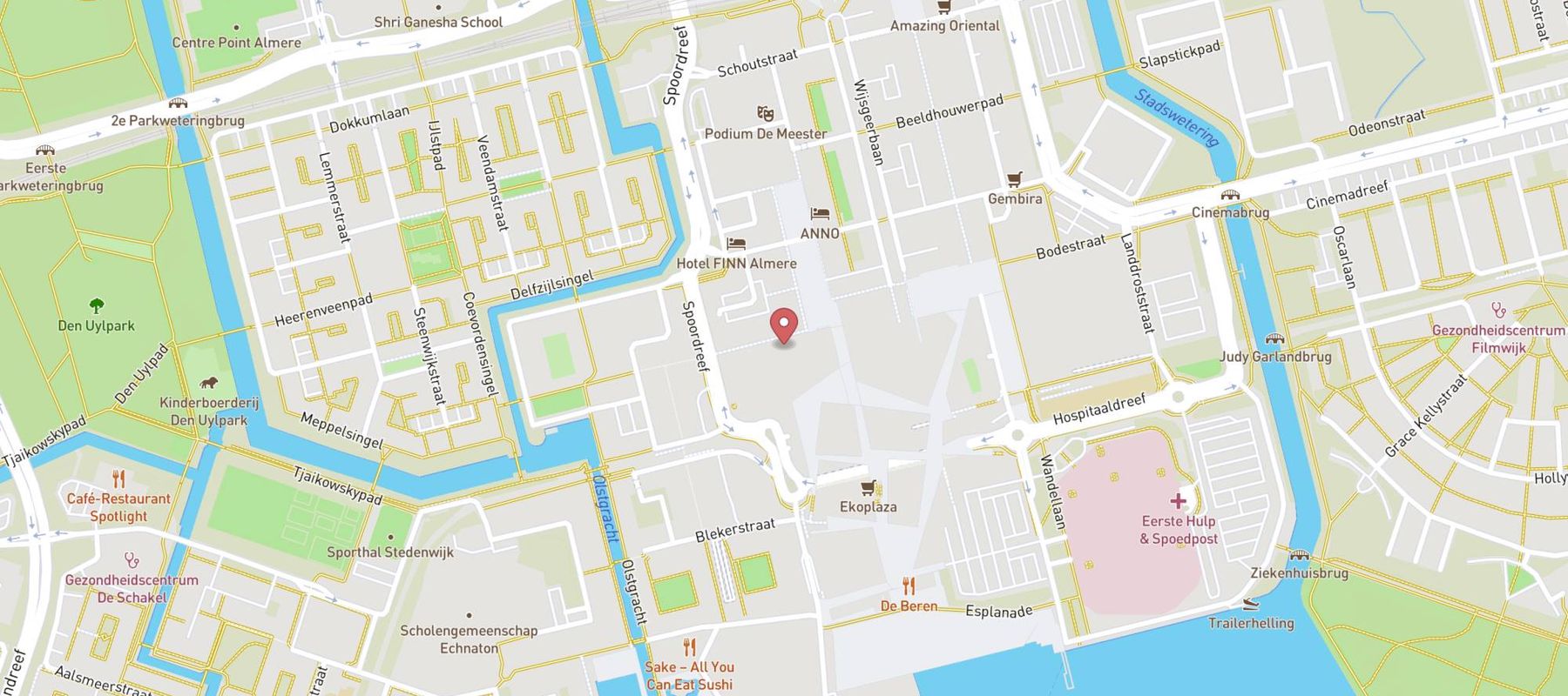 Blokker Almere Stad Korte promenade map