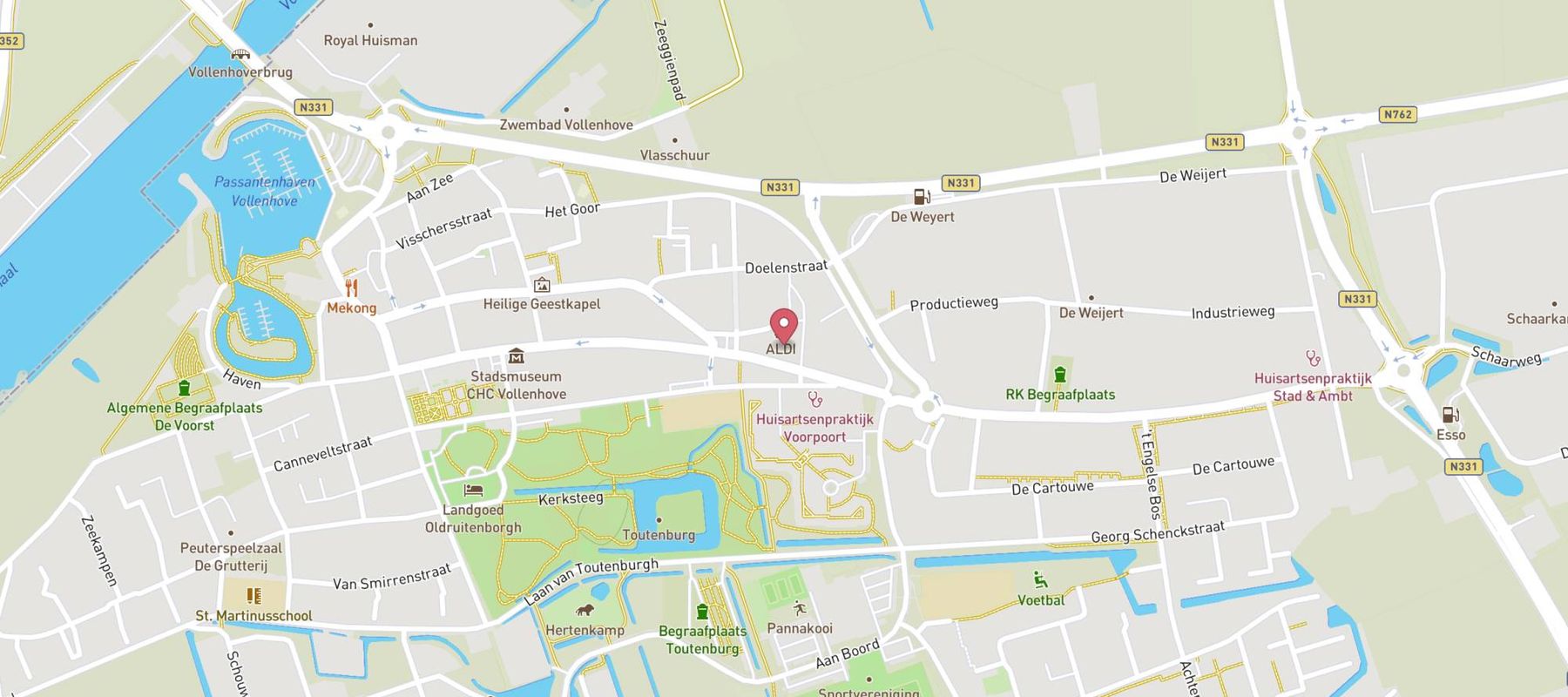 ALDI Vollenhove Voorpoort map