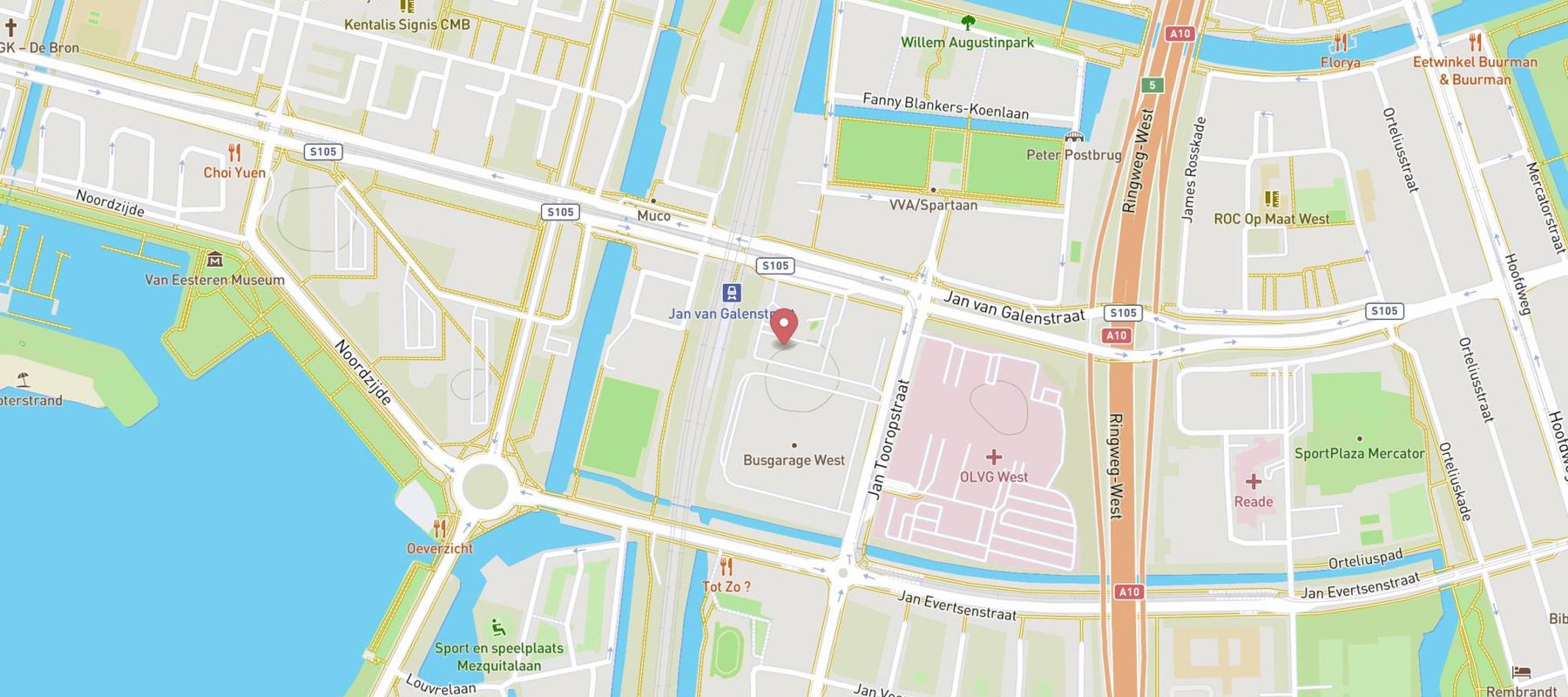 The Social Hub Amsterdam West map