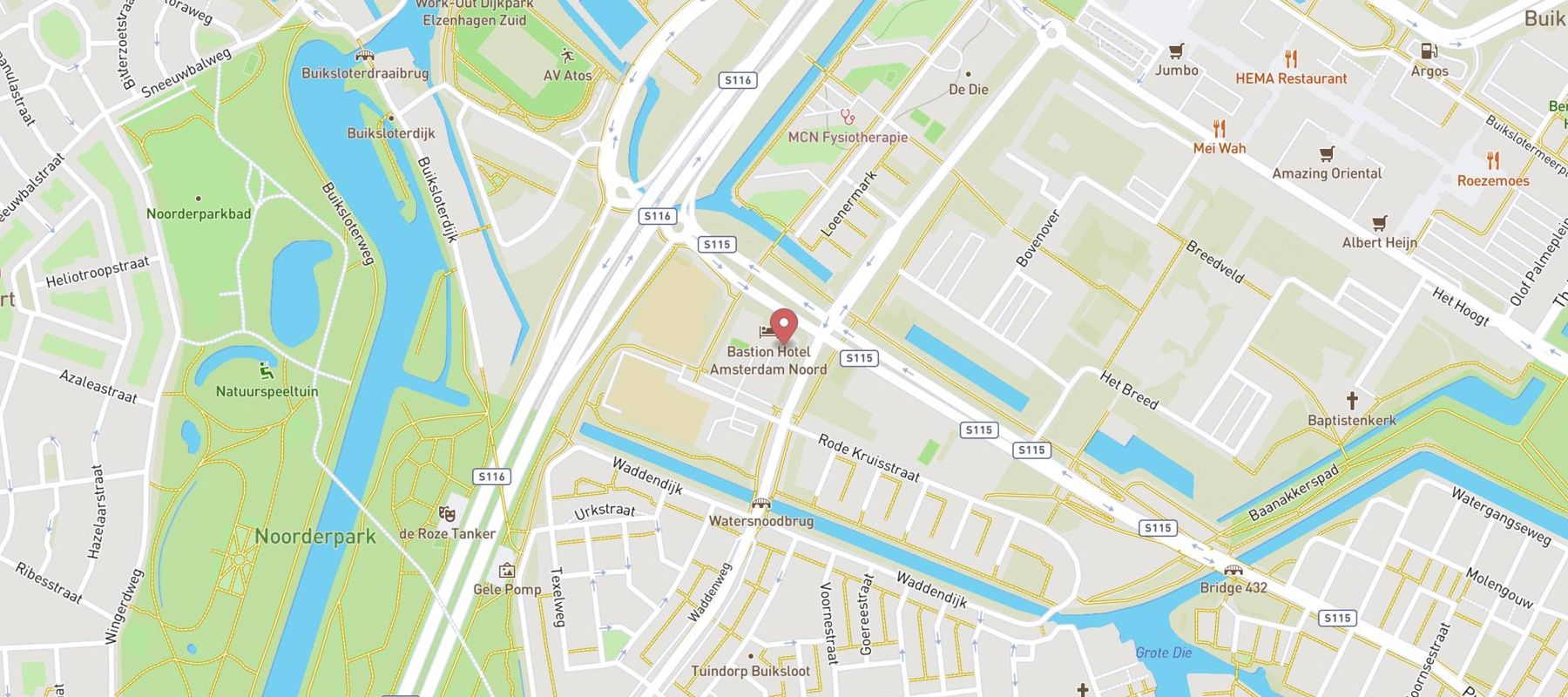 Bastion Hotel Amsterdam Noord map
