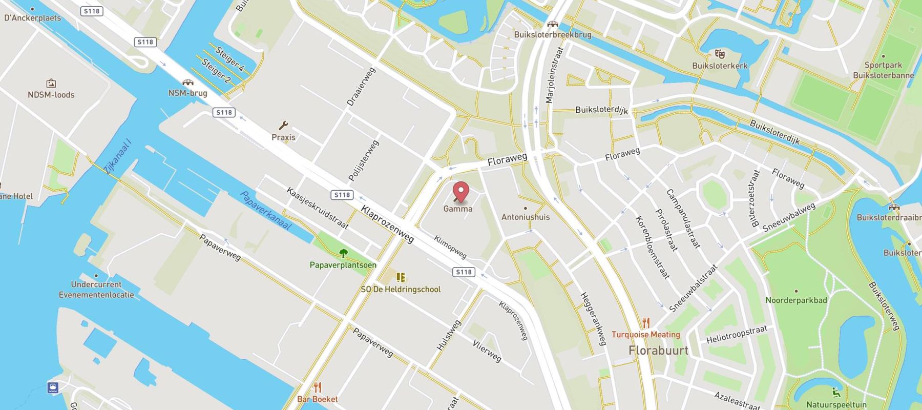 GAMMA bouwmarkt Amsterdam-Noord map