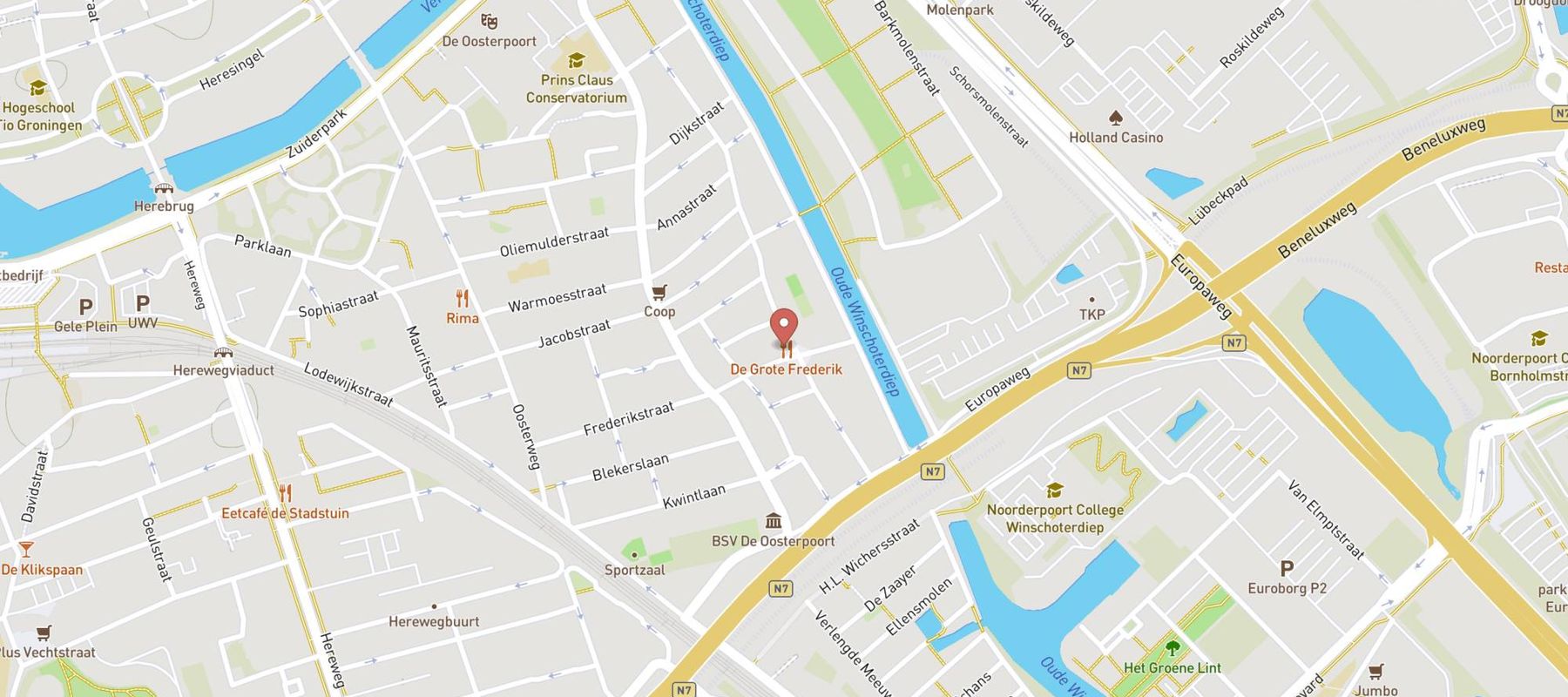 De Grote Frederik Bistro map