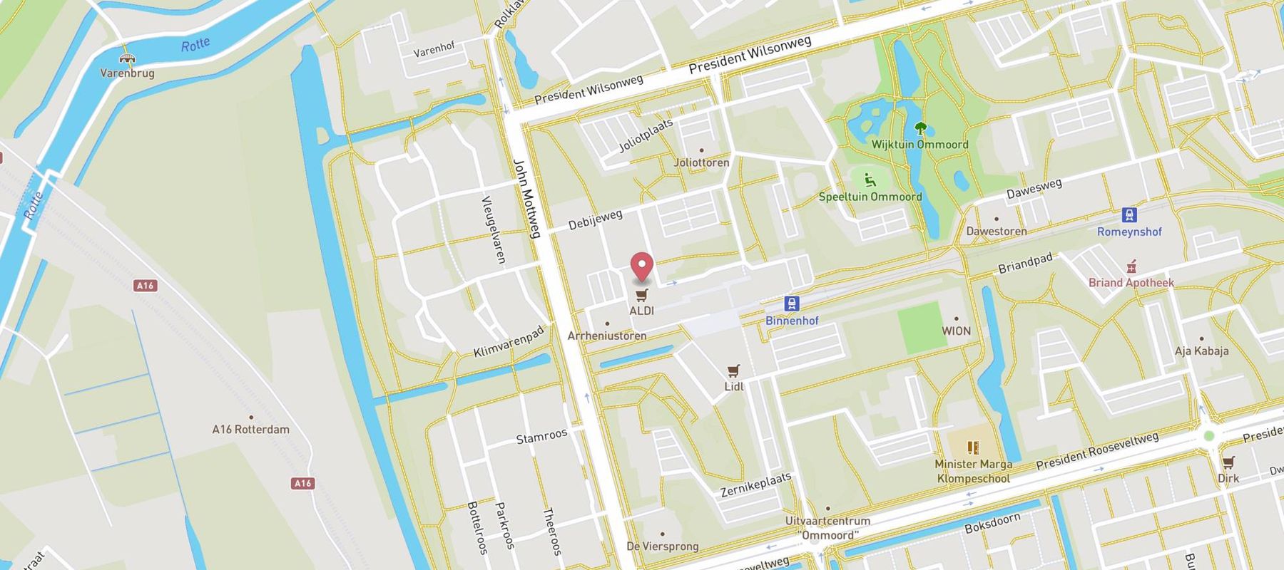 ALDI Rotterdam Binnenhof map