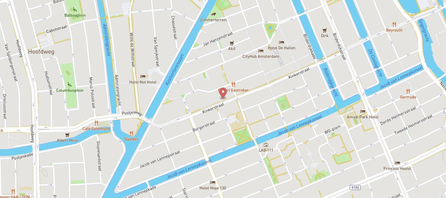 Blokker Amsterdam Kinkerstraat map