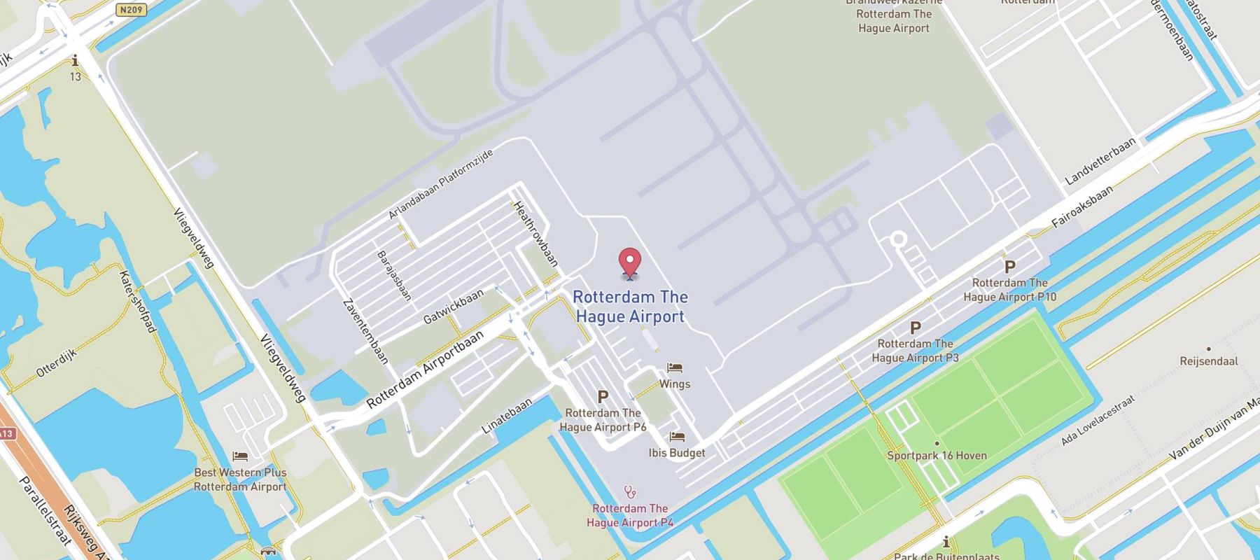 Sixt Autoverhuur Rotterdam/The Hague Airport - Meet & Greet map