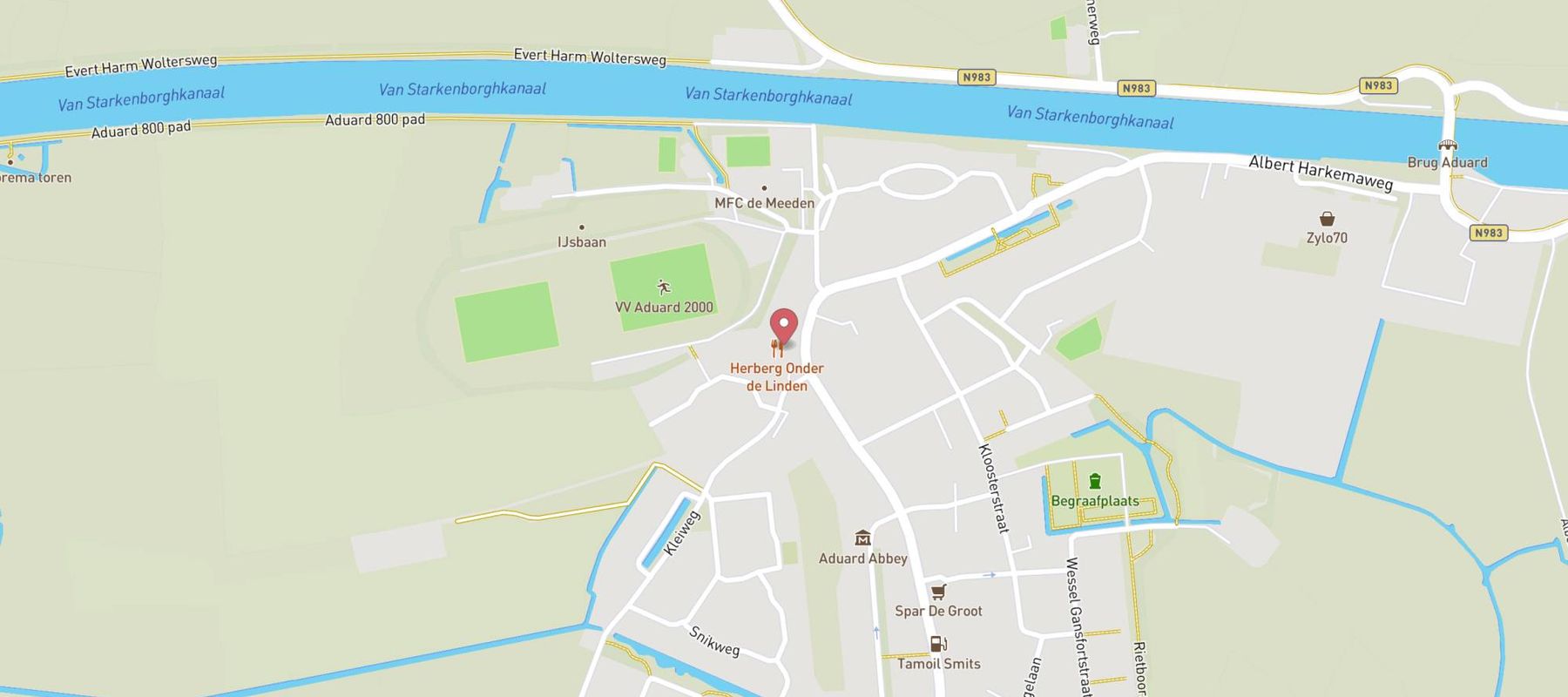 Herberg Onder de Linden map