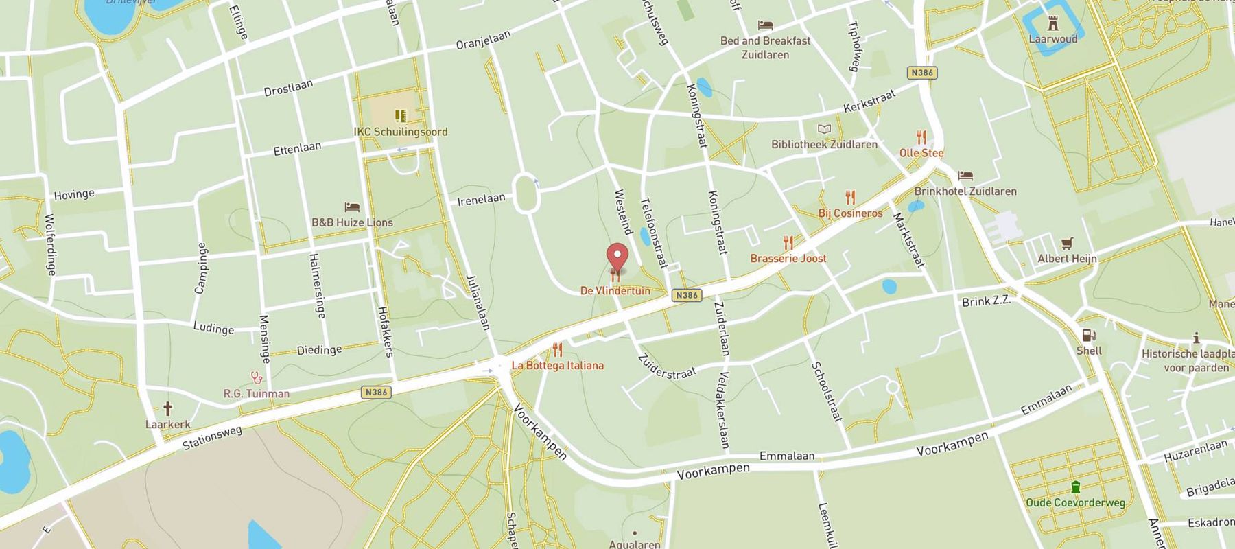 Restaurant De Vlindertuin map