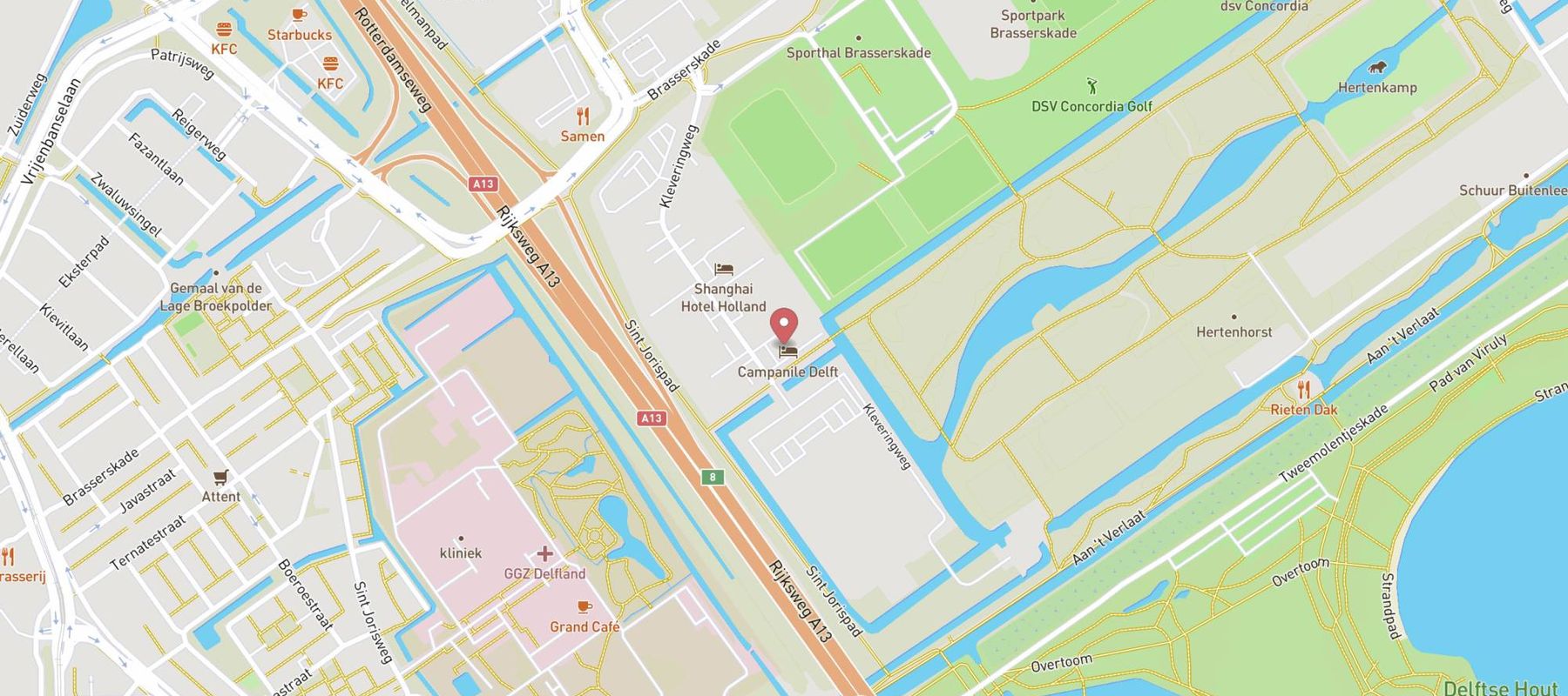 Campanile Delft map