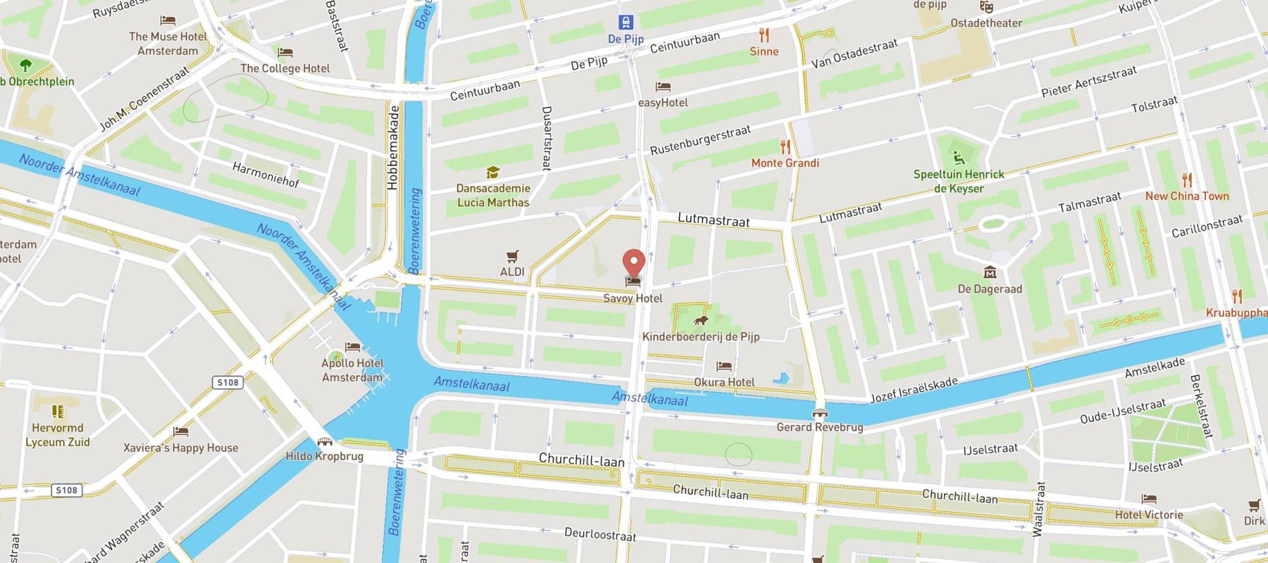 Savoy Hotel Amsterdam map