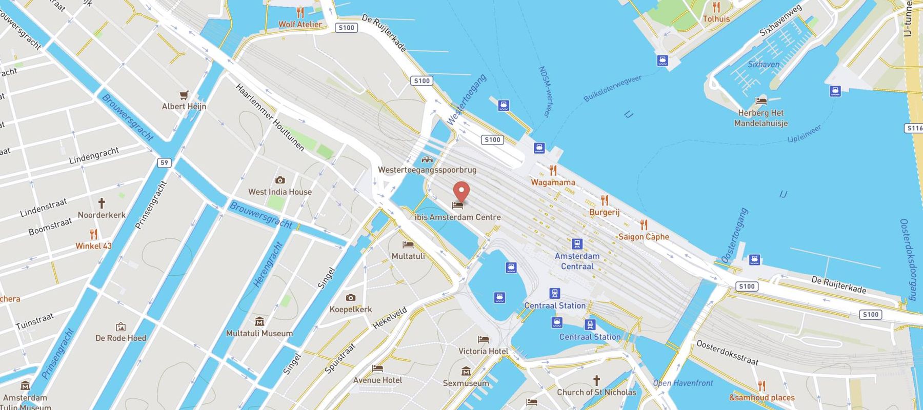 Hotel ibis Amsterdam Centre map