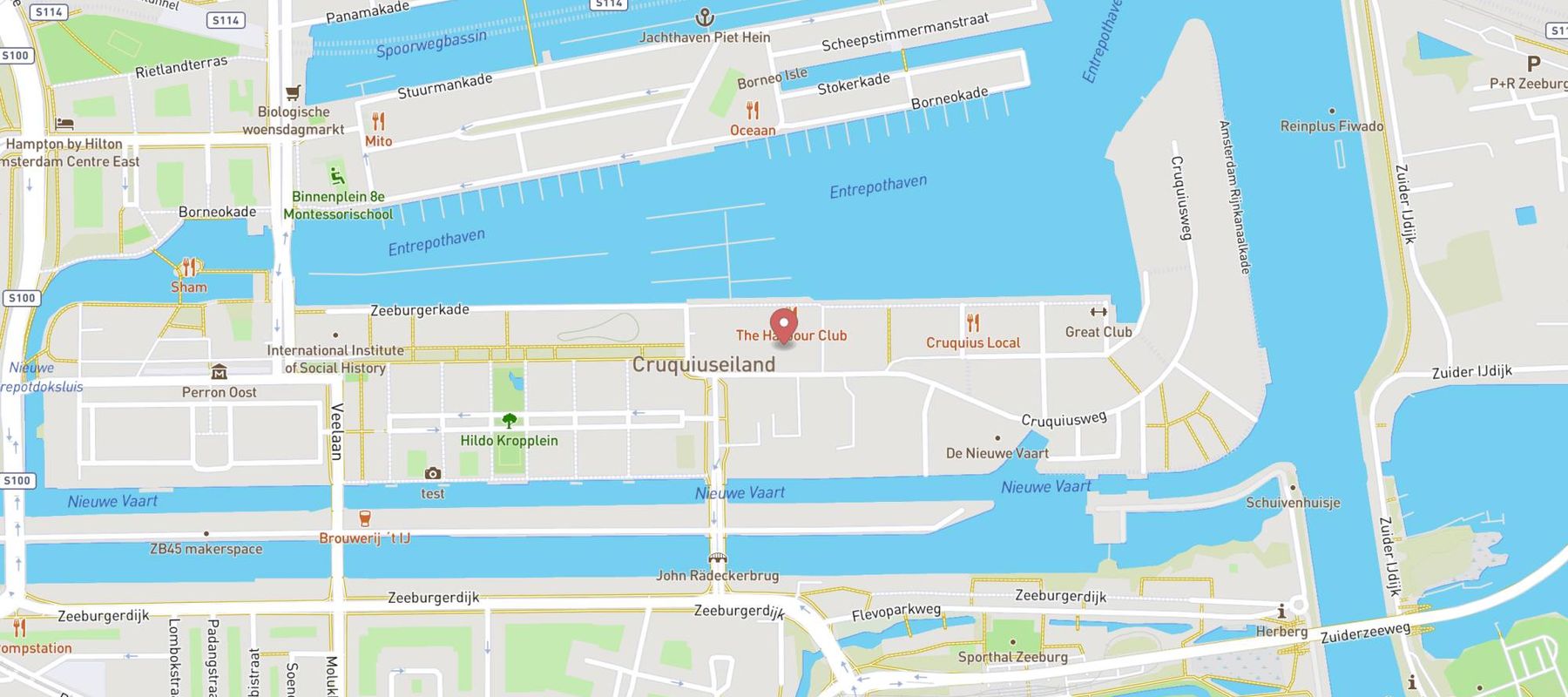 The Harbour Club Amsterdam Oost map