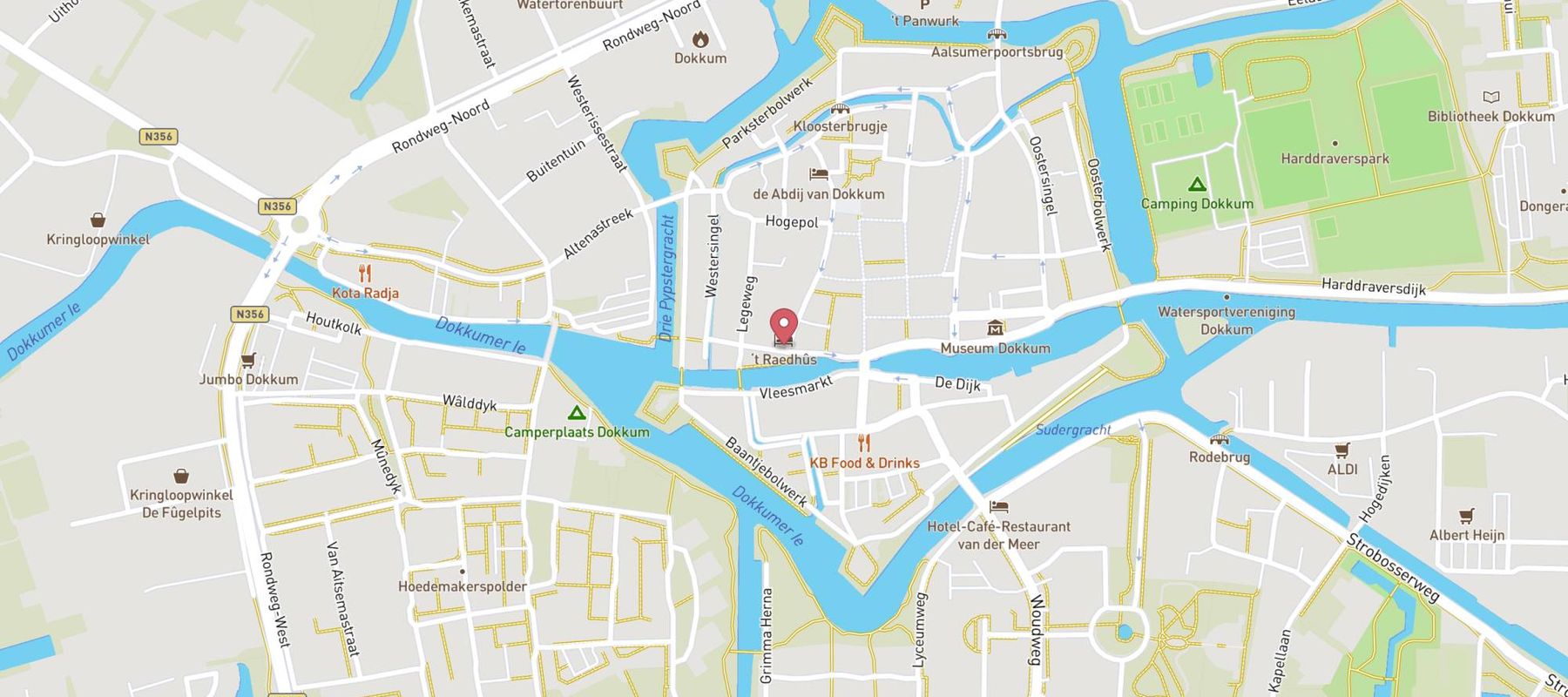 Hotel Cafe Restaurant 't Raedhus map