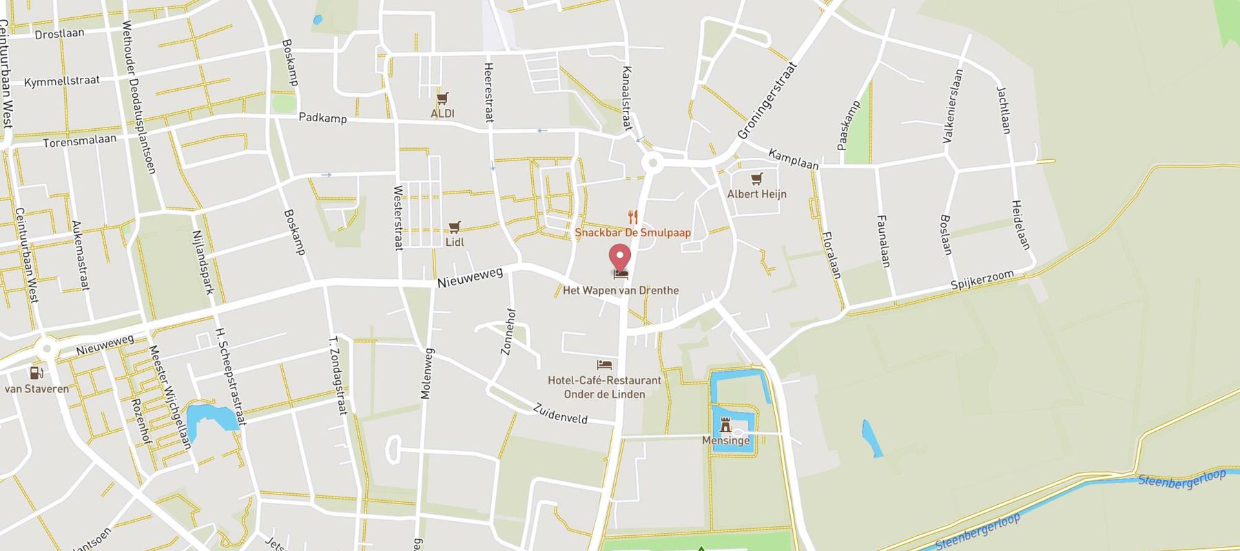 Hotel - Restaurant Het Wapen van Drenthe in Roden map