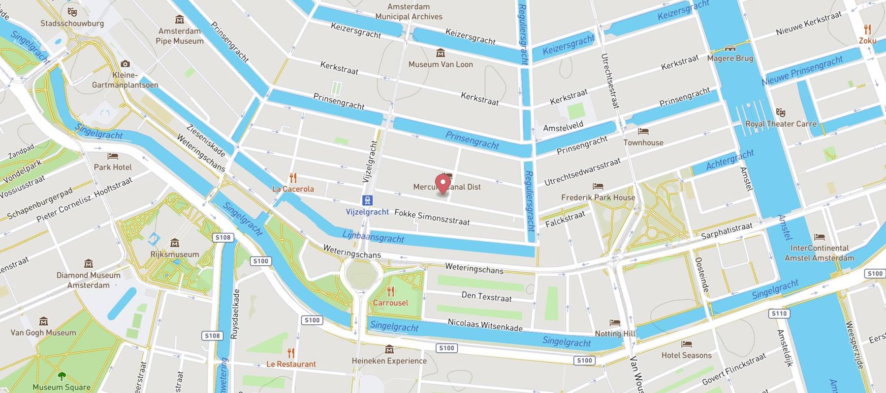 Mercure Amsterdam Centre Canal District map