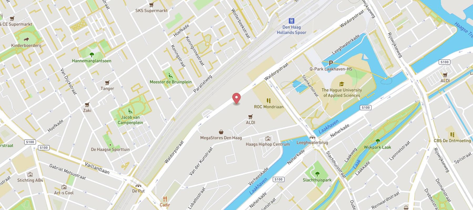 Xenos Den Haag Waldorpstraat map