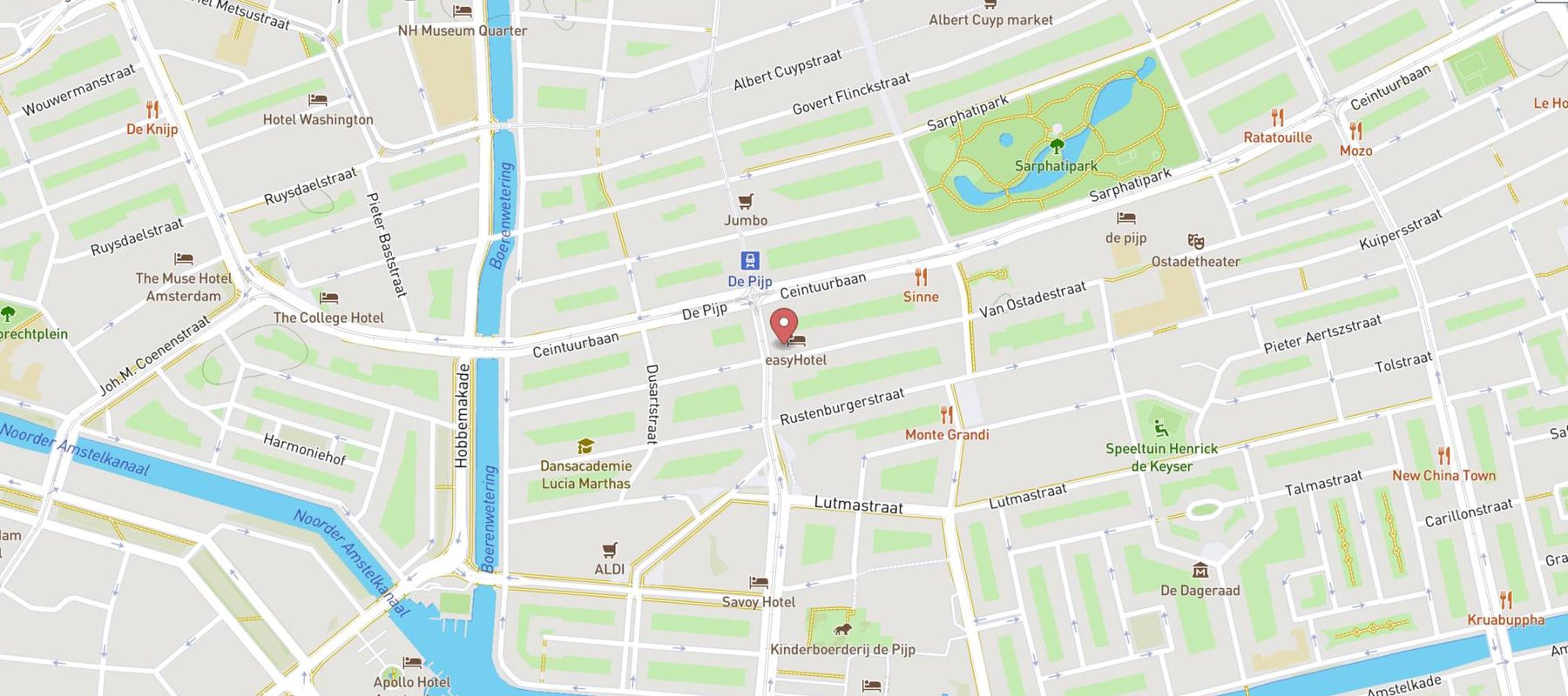 easyHotel Amsterdam City Centre map