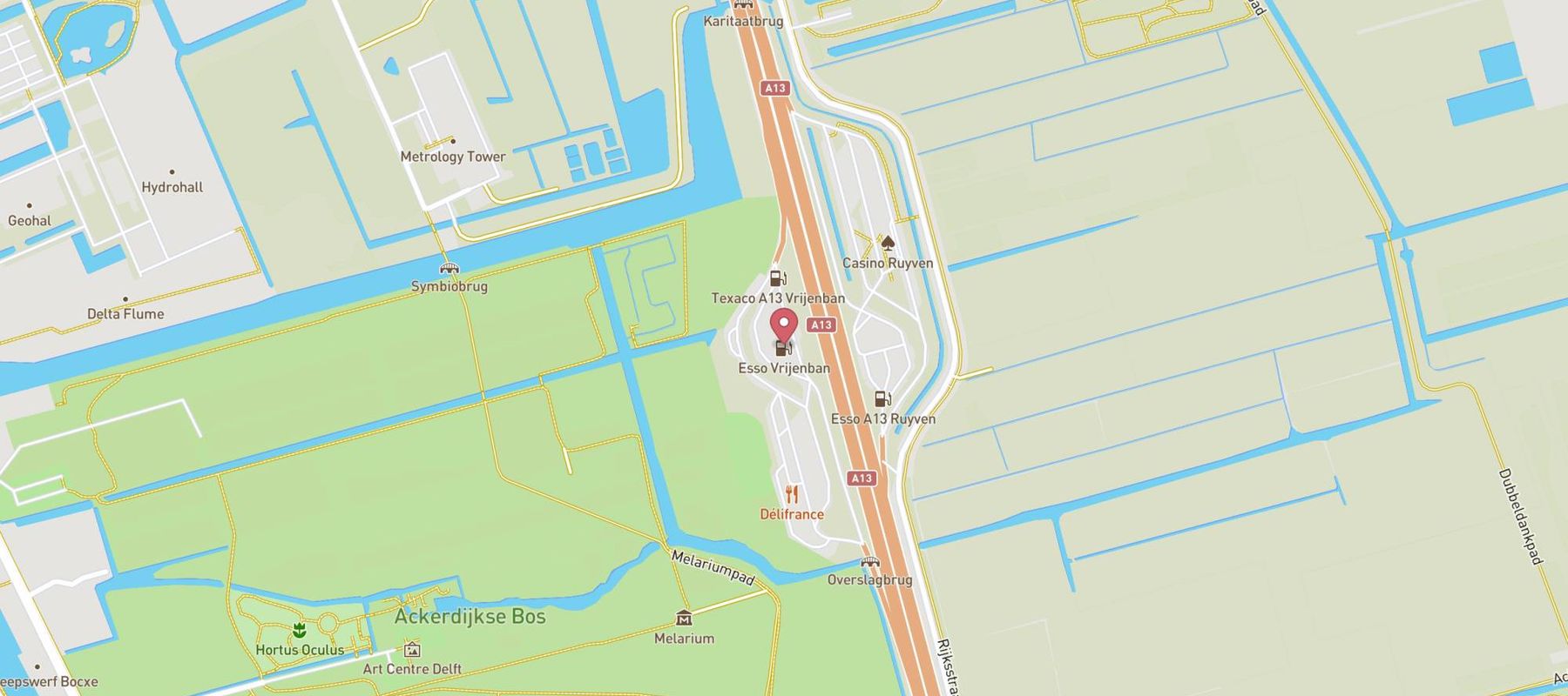 SPAR express Delft A13 map