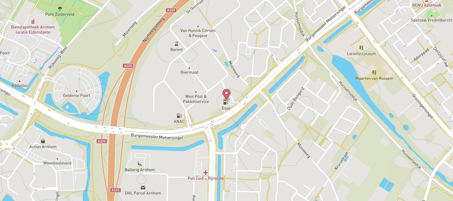SPAR express Arnhem Overmaat map