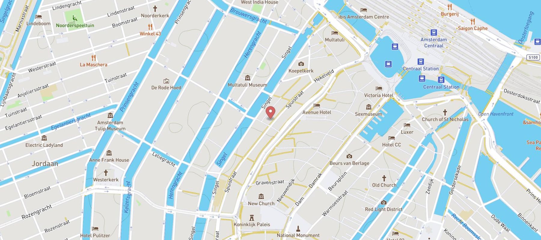 Budget Hotel Tourist Inn Amsterdam map