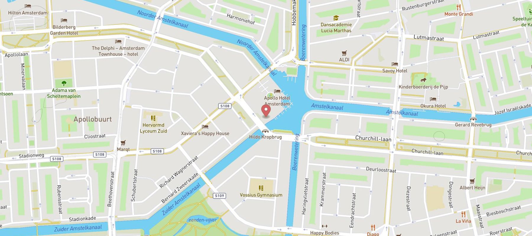 The Harbour Club Amsterdam Zuid map