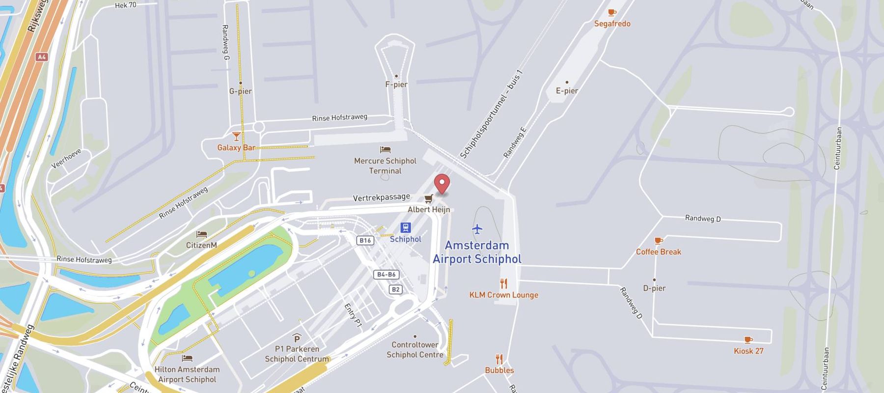 Sixt Autoverhuur Amsterdam Schiphol Luchthaven map