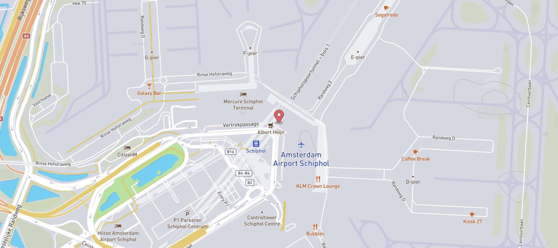 SIXT Car Rental Amsterdam Schiphol Airport map