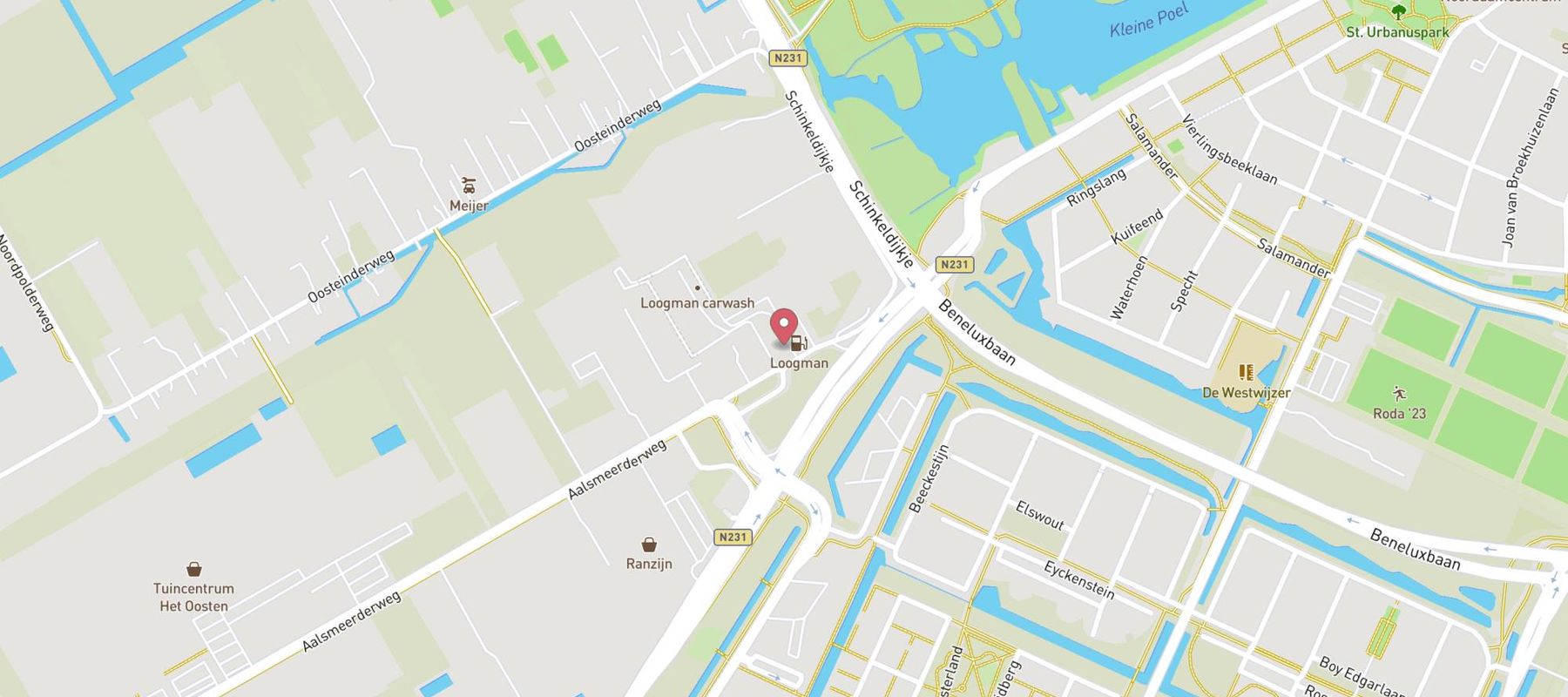 Loogman tanken & wassen Aalsmeer - Wasstraat Aalsmeer map