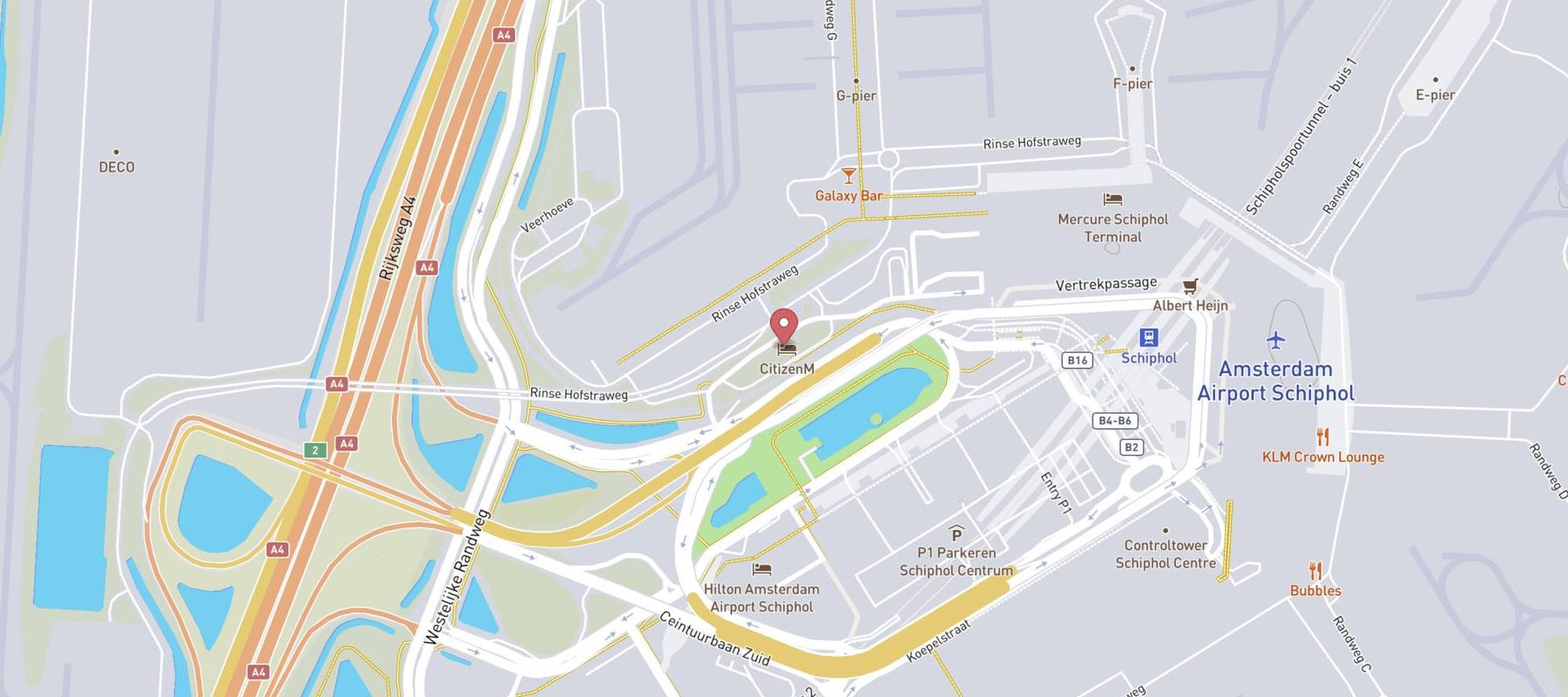 citizenM Schiphol Airport Hotel map