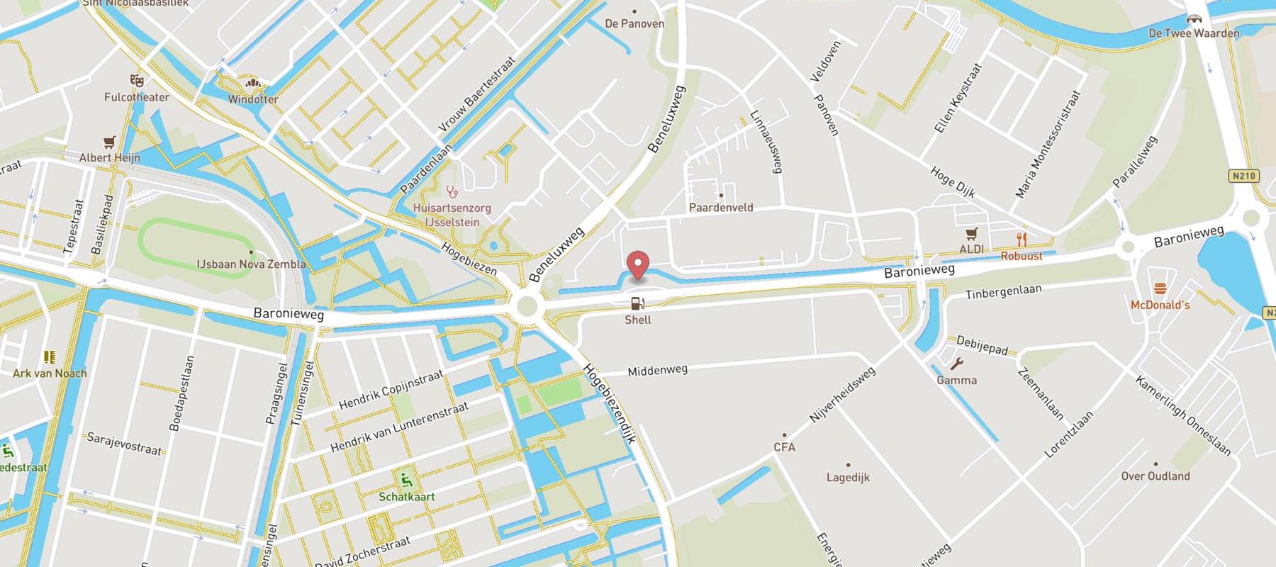 Haan Baronieweg Noord map