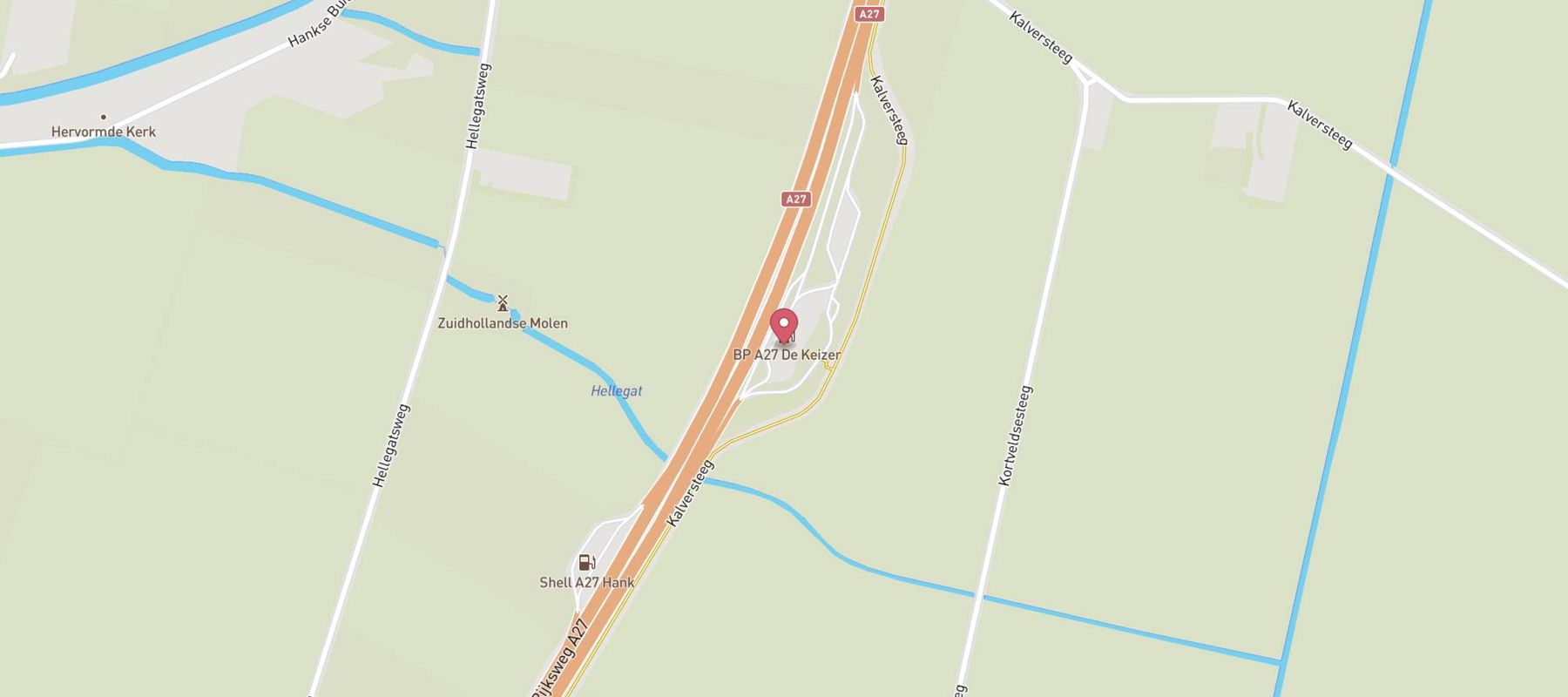 bp tankstation De Keizer A27 Hank map
