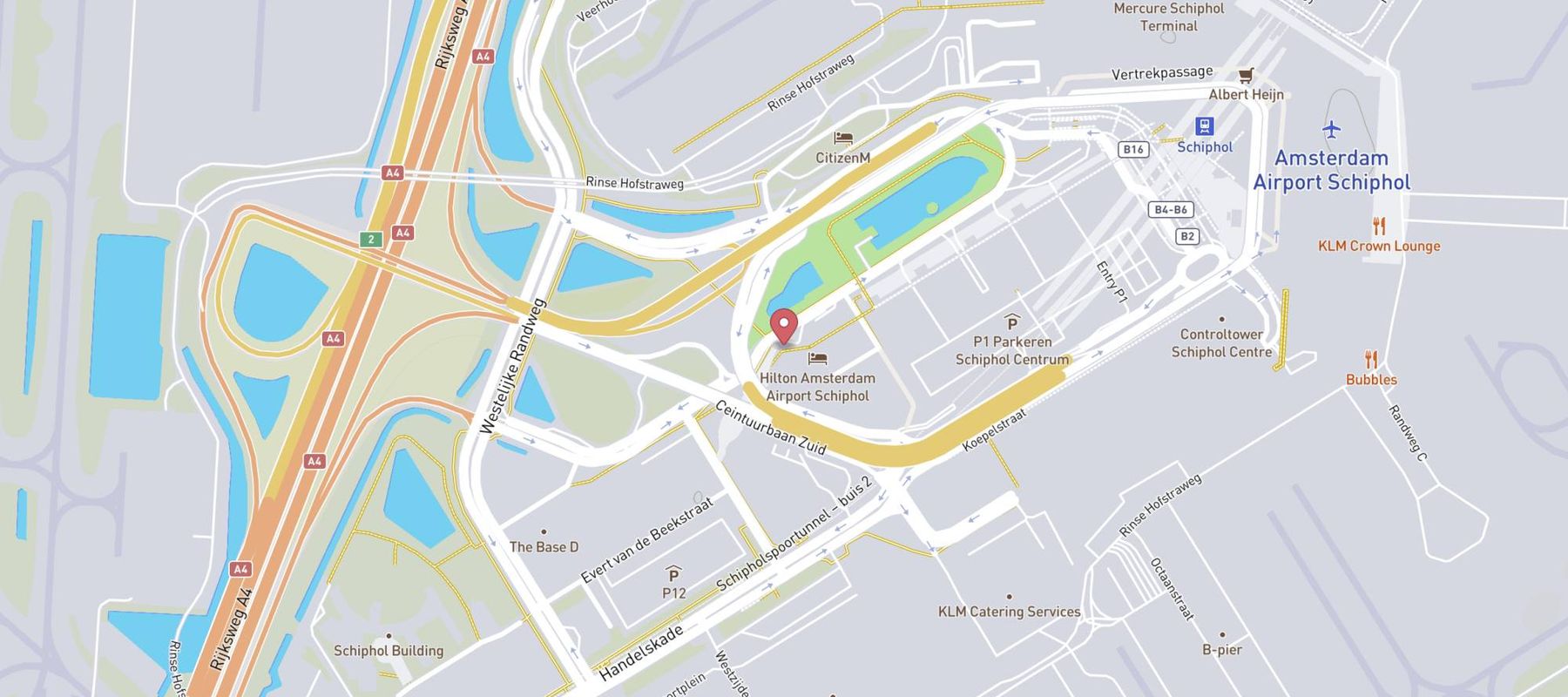 Hilton Amsterdam Airport Schiphol map