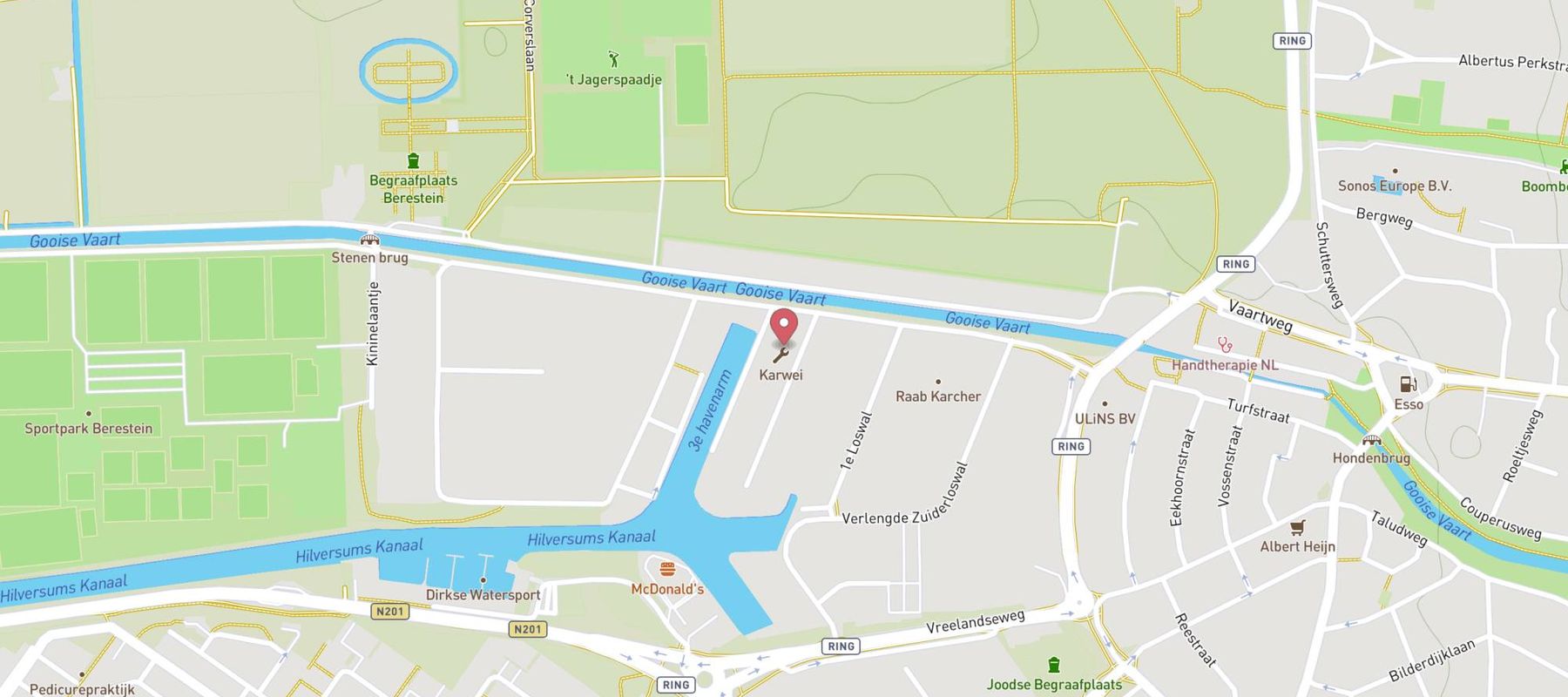 Karwei bouwmarkt Hilversum map