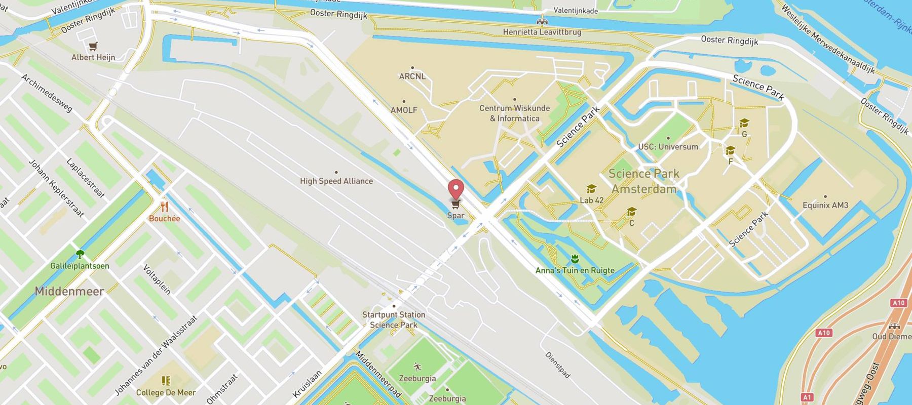 SPAR city Amsterdam Sciencepark map