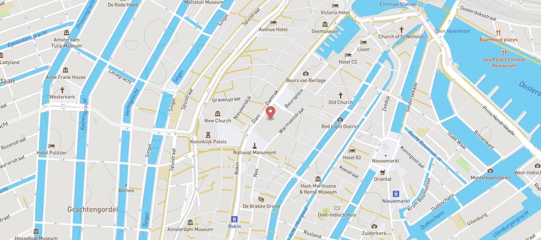 de Bijenkorf Amsterdam map