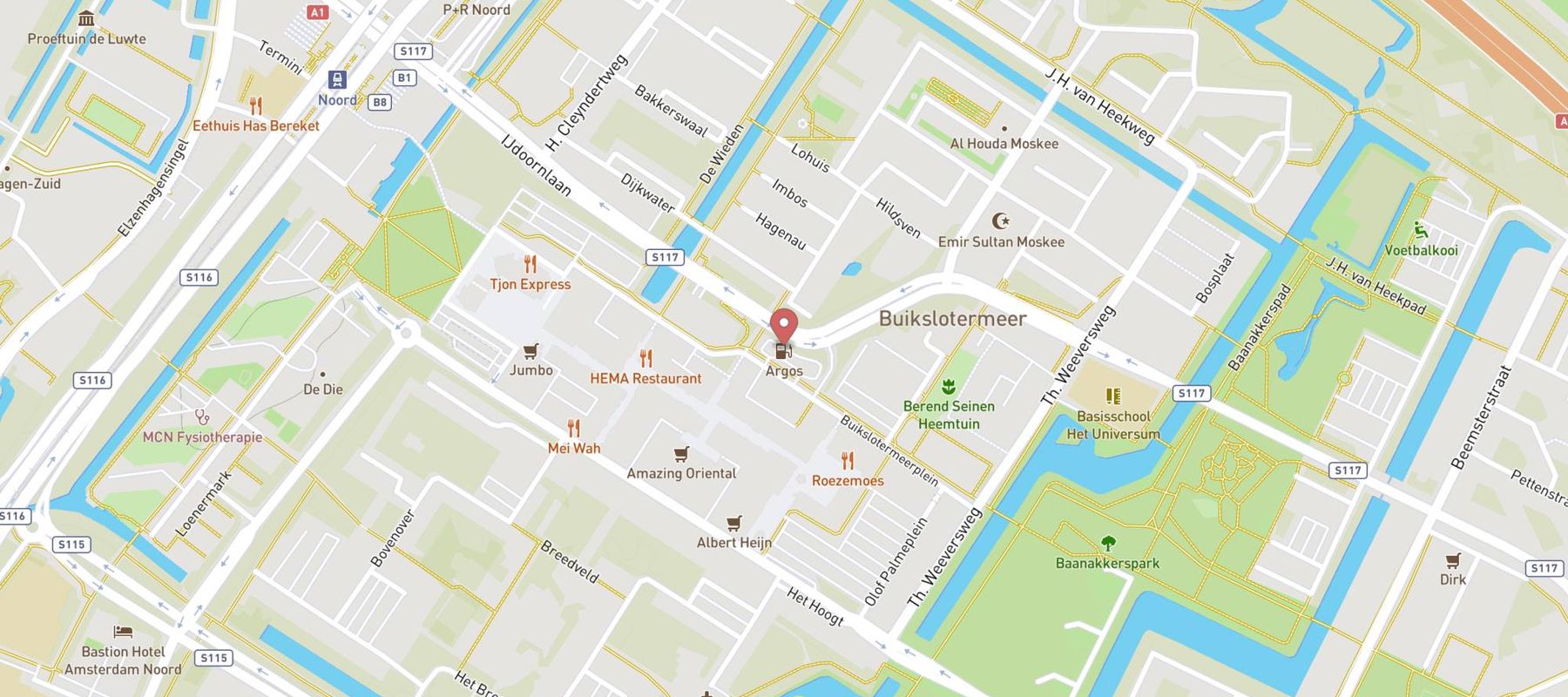 Argos Amsterdam map