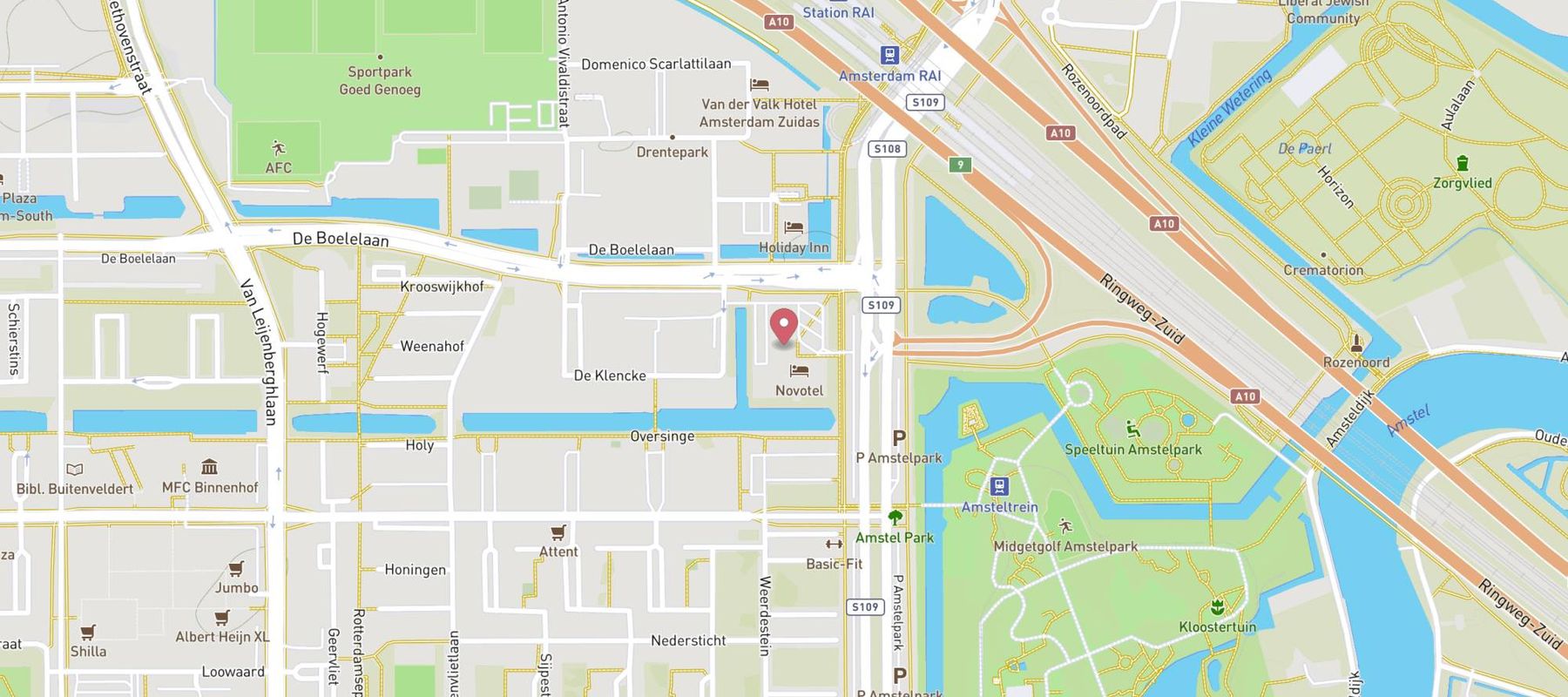 Avis Autoverhuur Amsterdam Zuid map