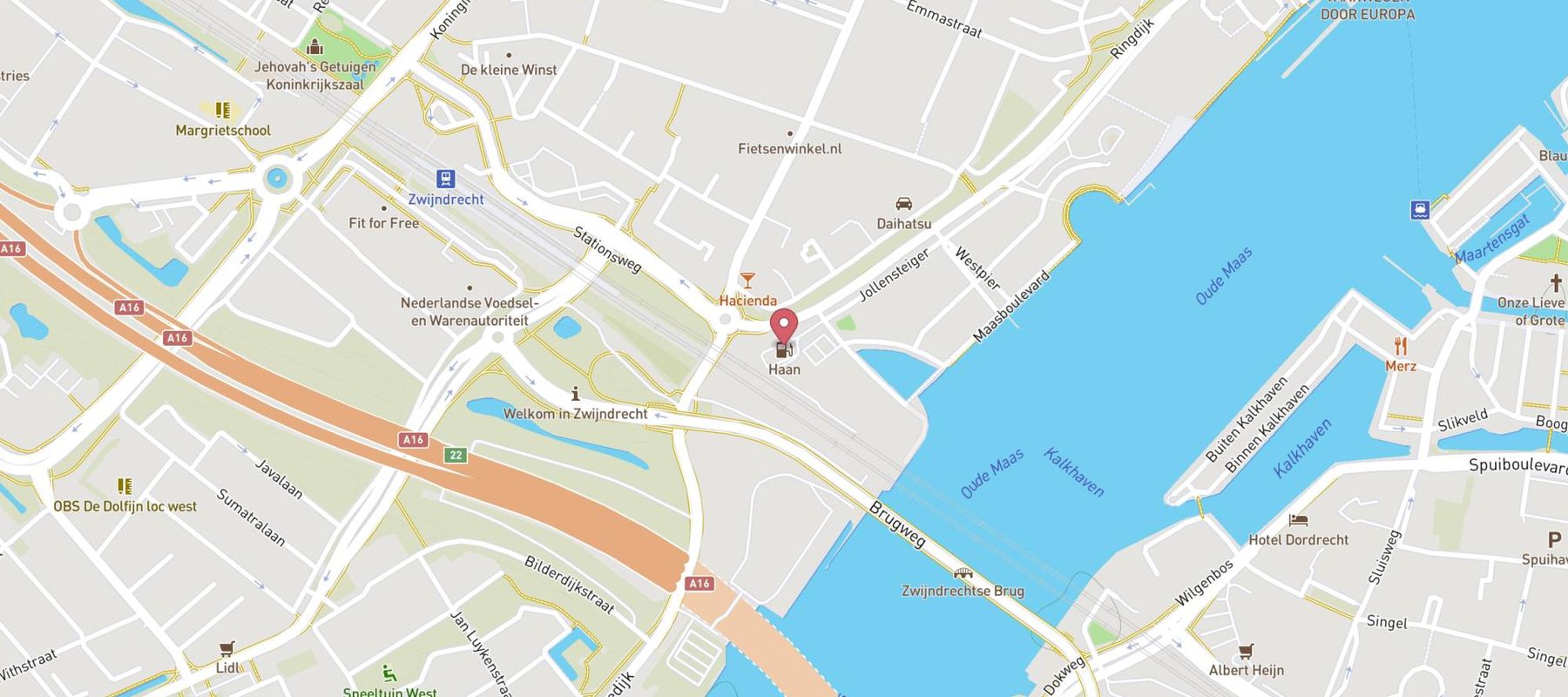 haan tankstation Zwijndrecht map