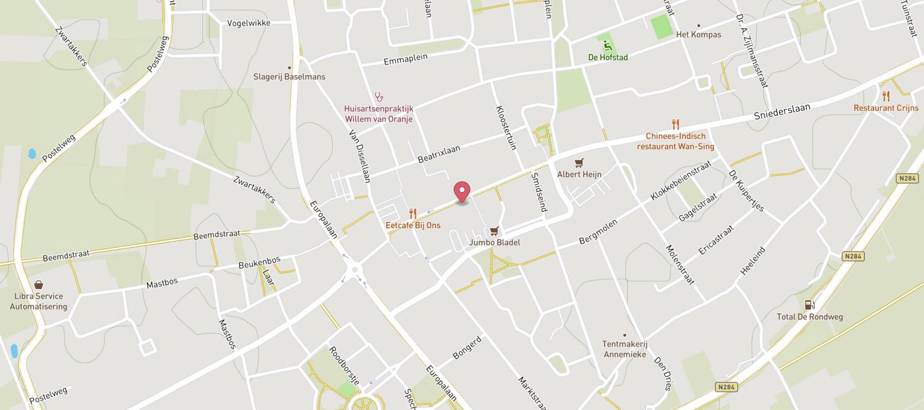 Pearle Opticiens Bladel map