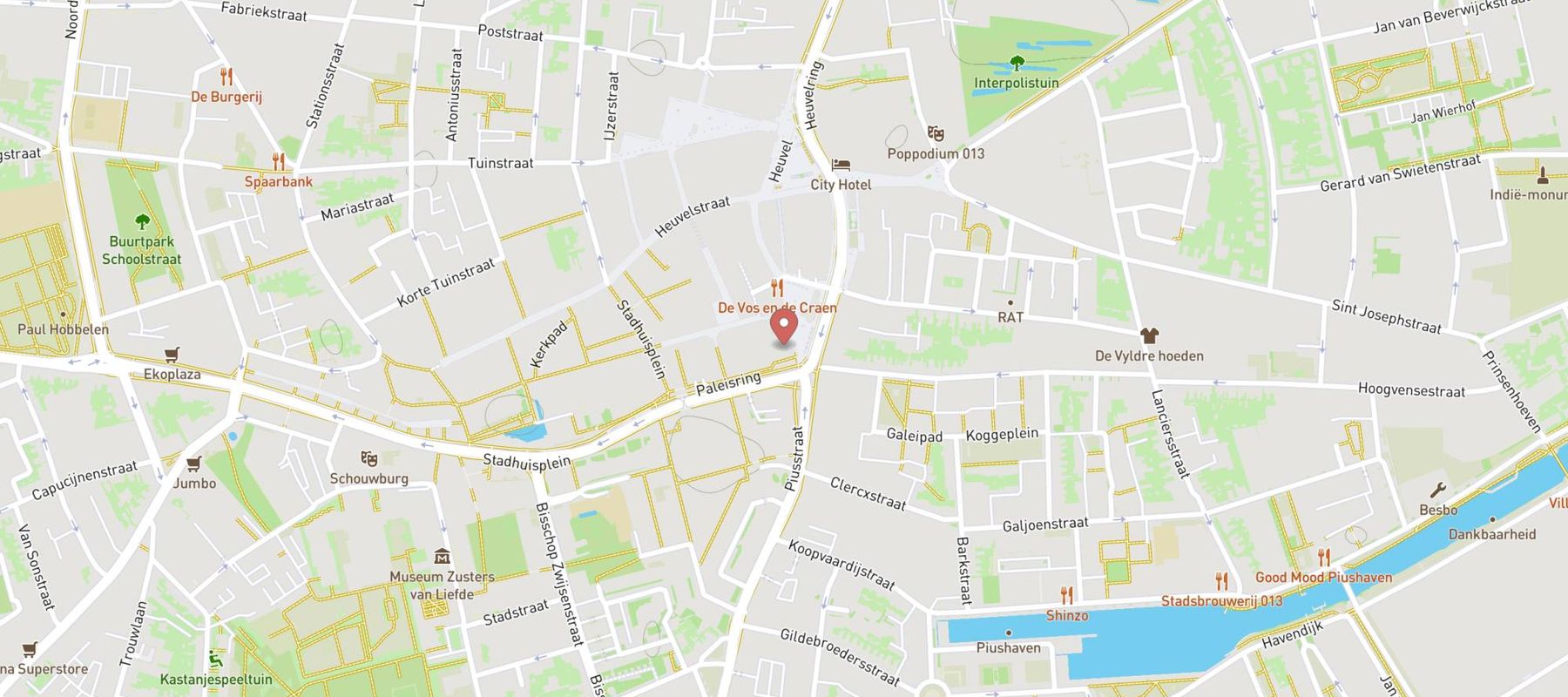 Taphuys Tilburg map