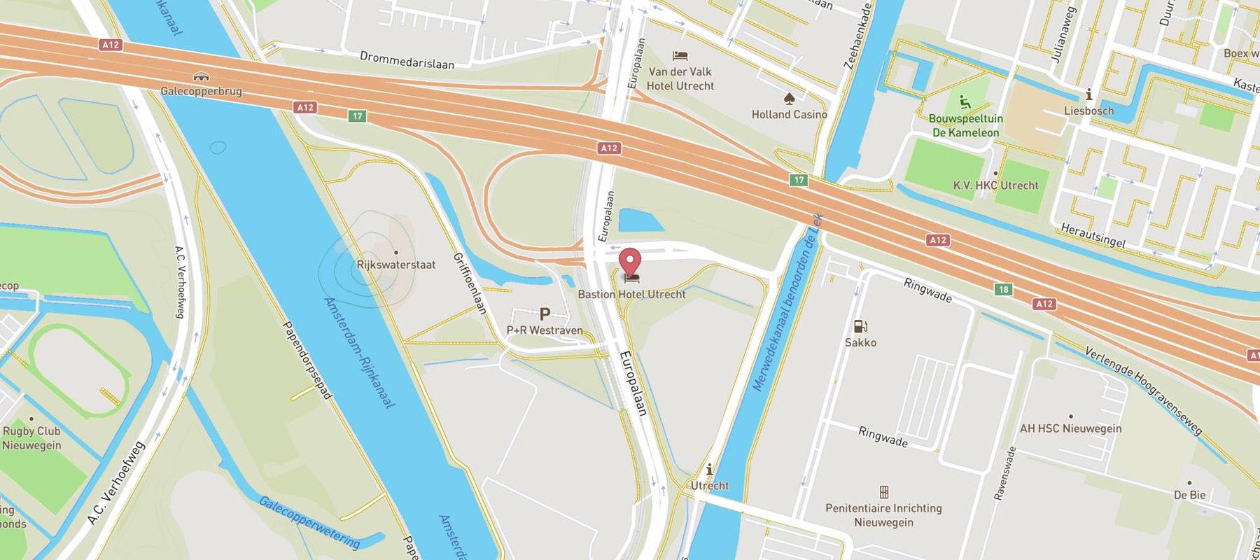 Bastion Hotel Utrecht map