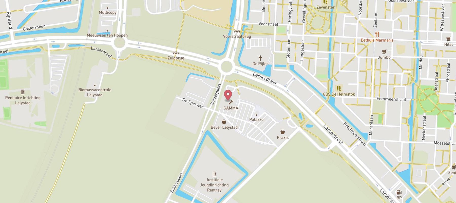 GAMMA bouwmarkt Lelystad map