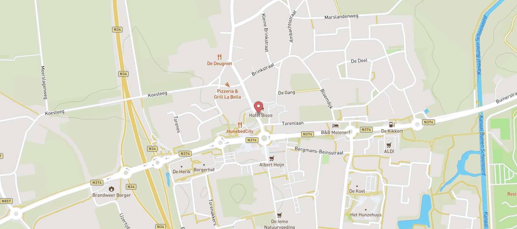 Hotel Bieze map