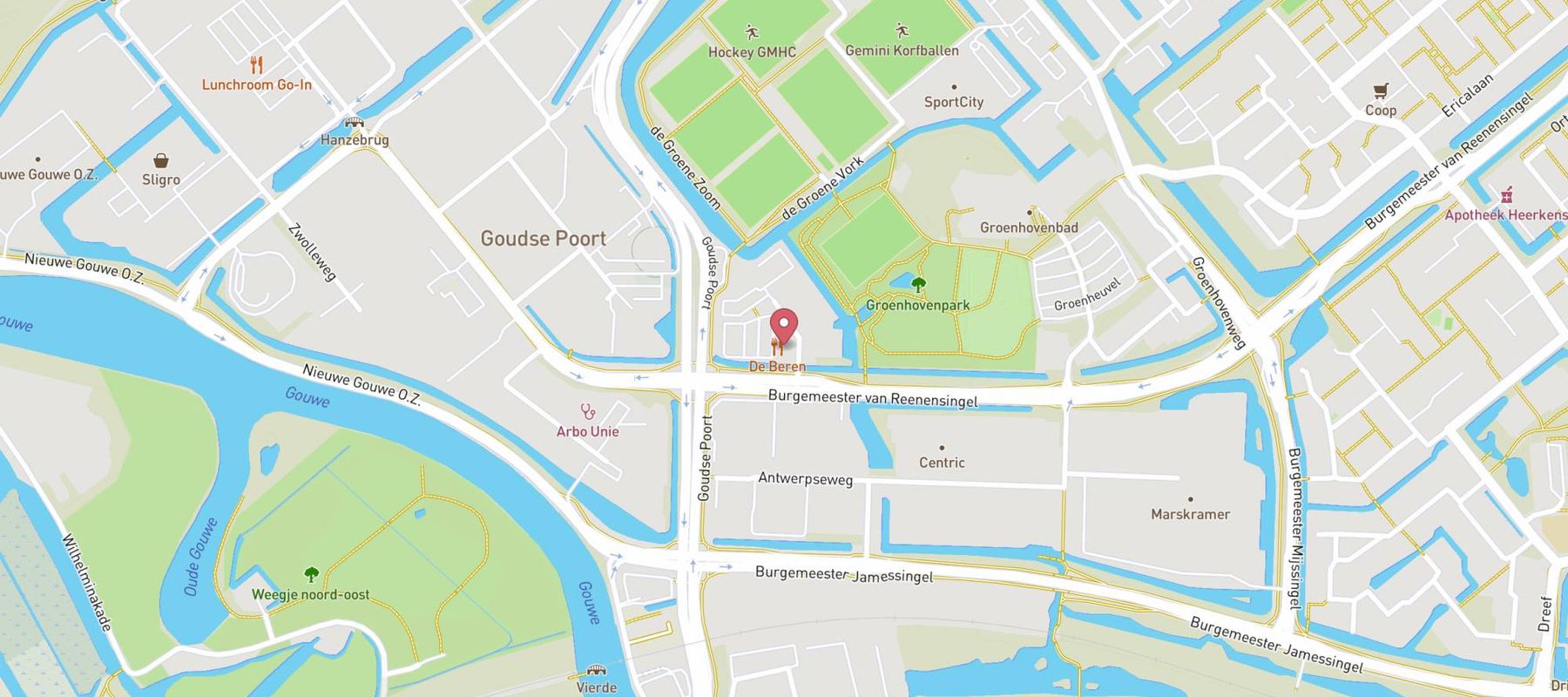 Restaurant De Beren Gouda map