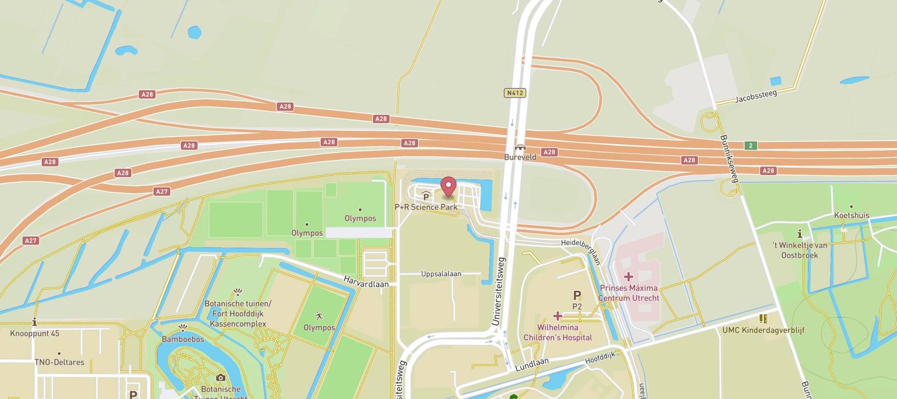 P+R Utrecht Science Park map