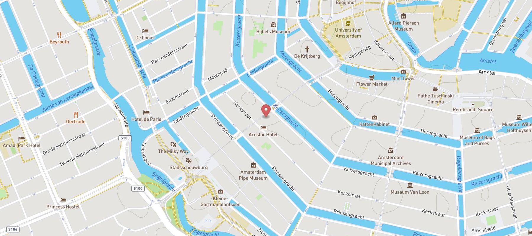 Dunkin' Leidsestraat Amsterdam map