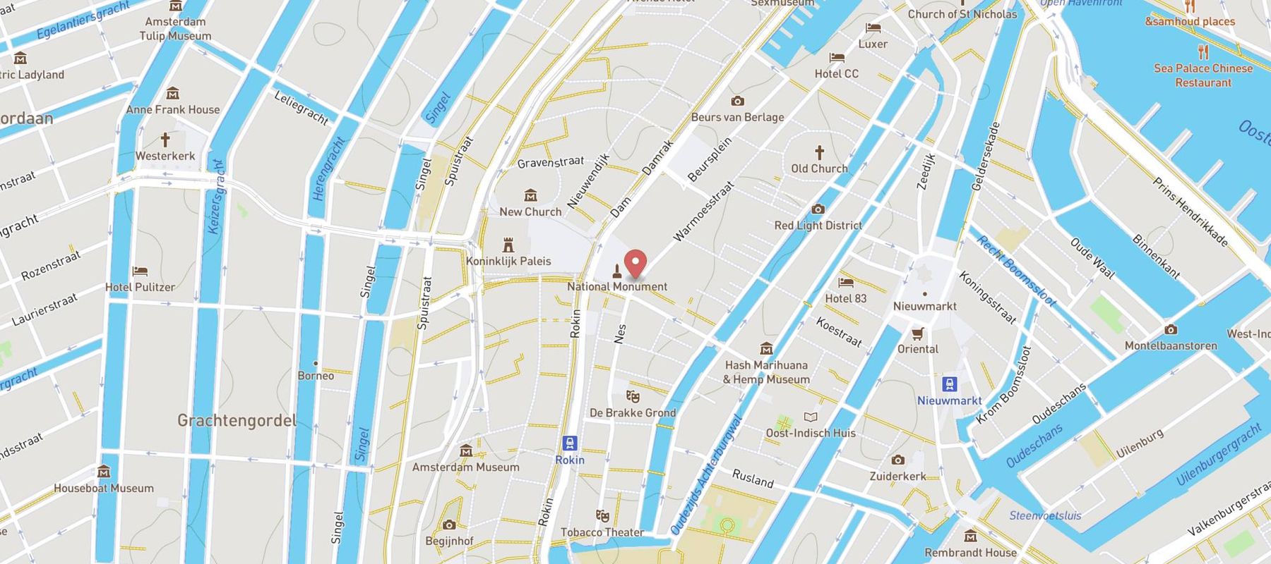 Hotel NH Collection Amsterdam Grand Hotel Krasnapolsky map